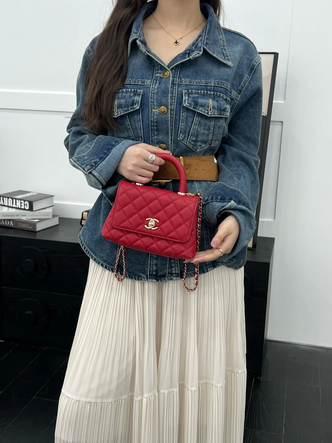 Chan mini coco handle shoulder bag