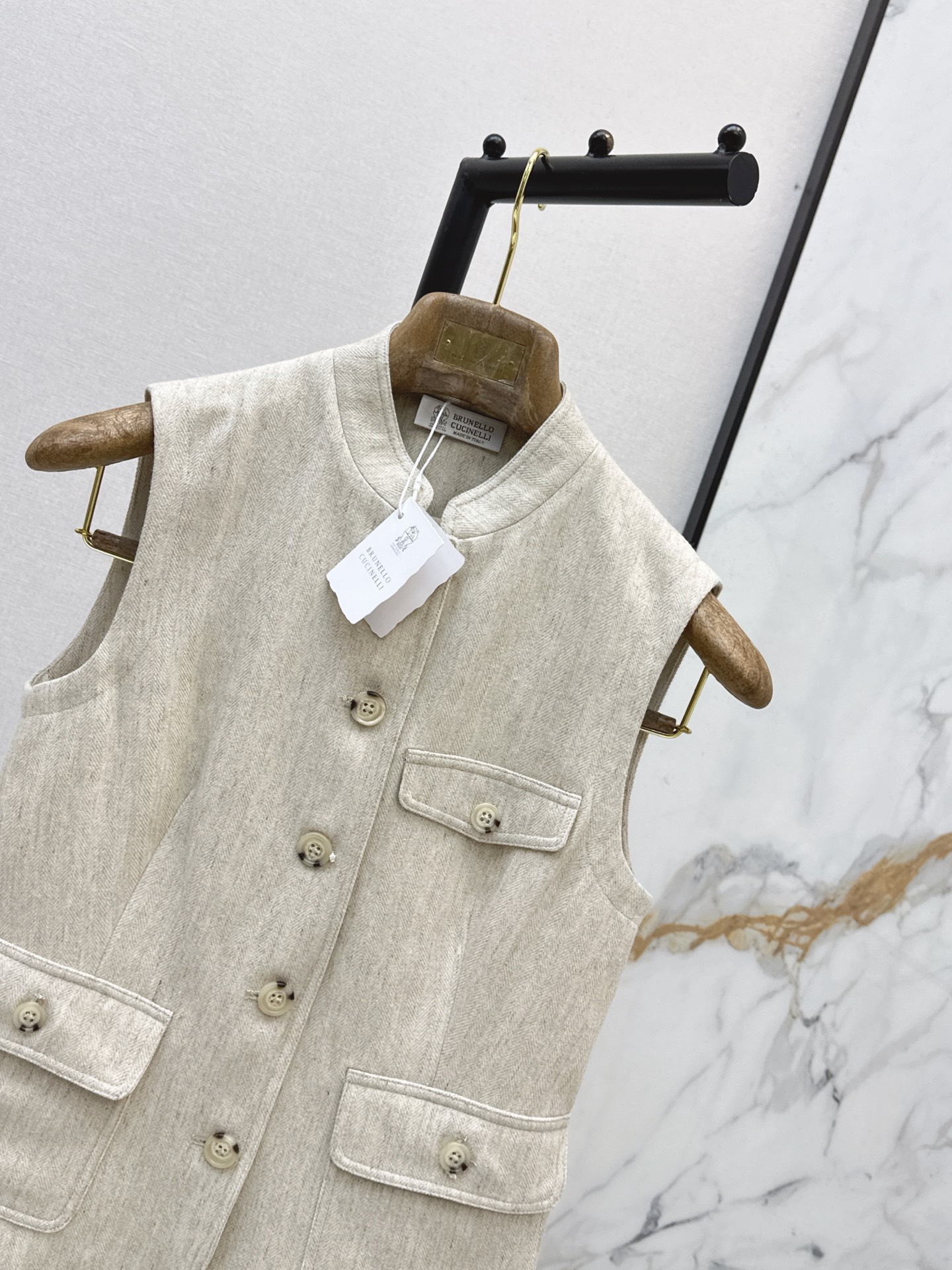 Brun 26ss linen vest jacket
