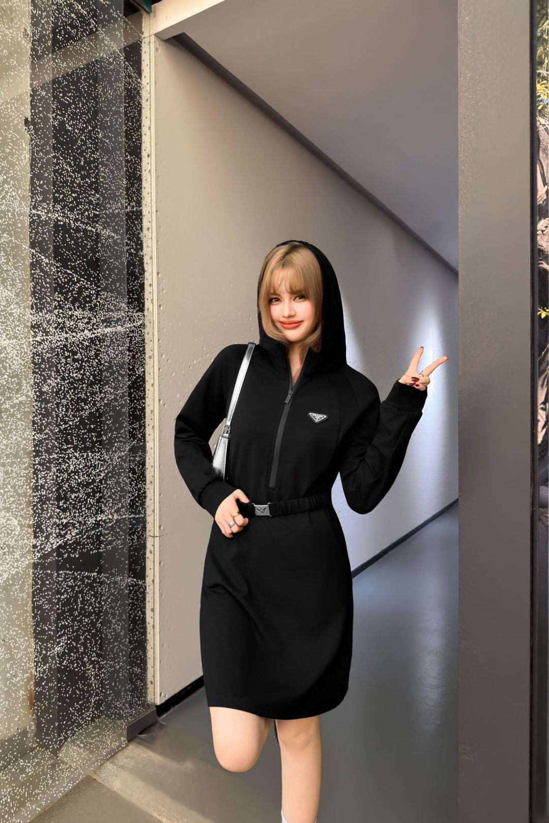 Pra 26ss hooded dress