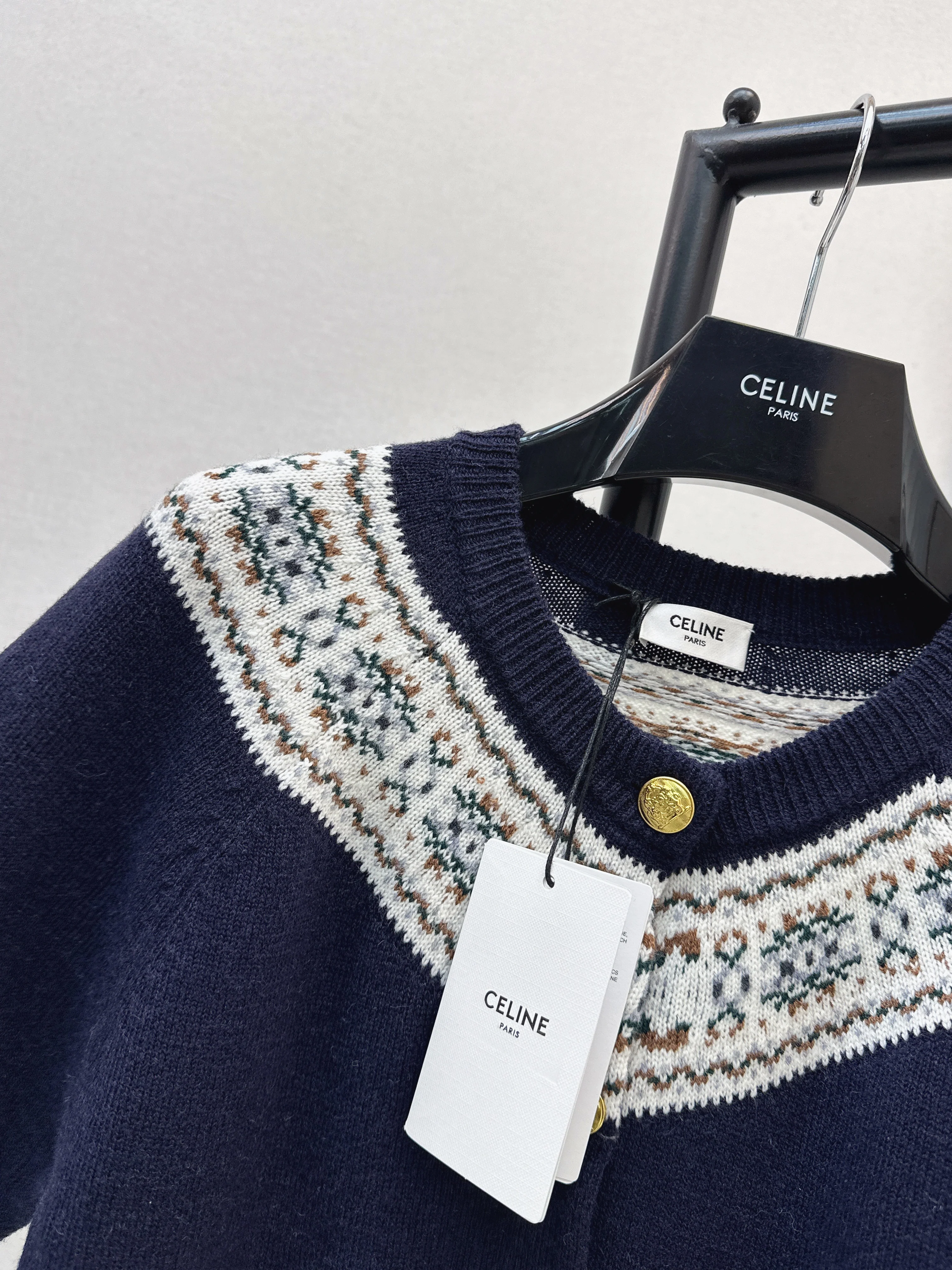 Celi 26ss fair isle cashmere cardigan