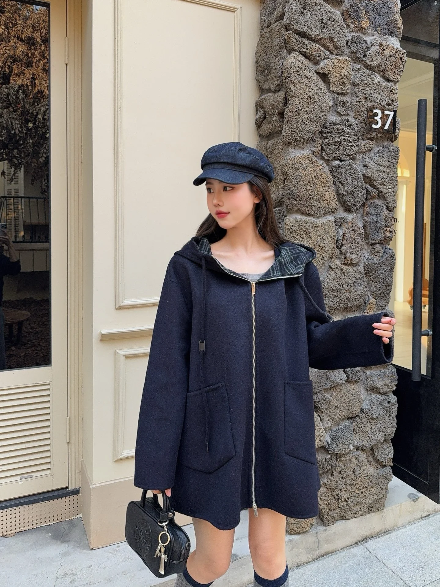 Celi 26ss hooded woolen jacket