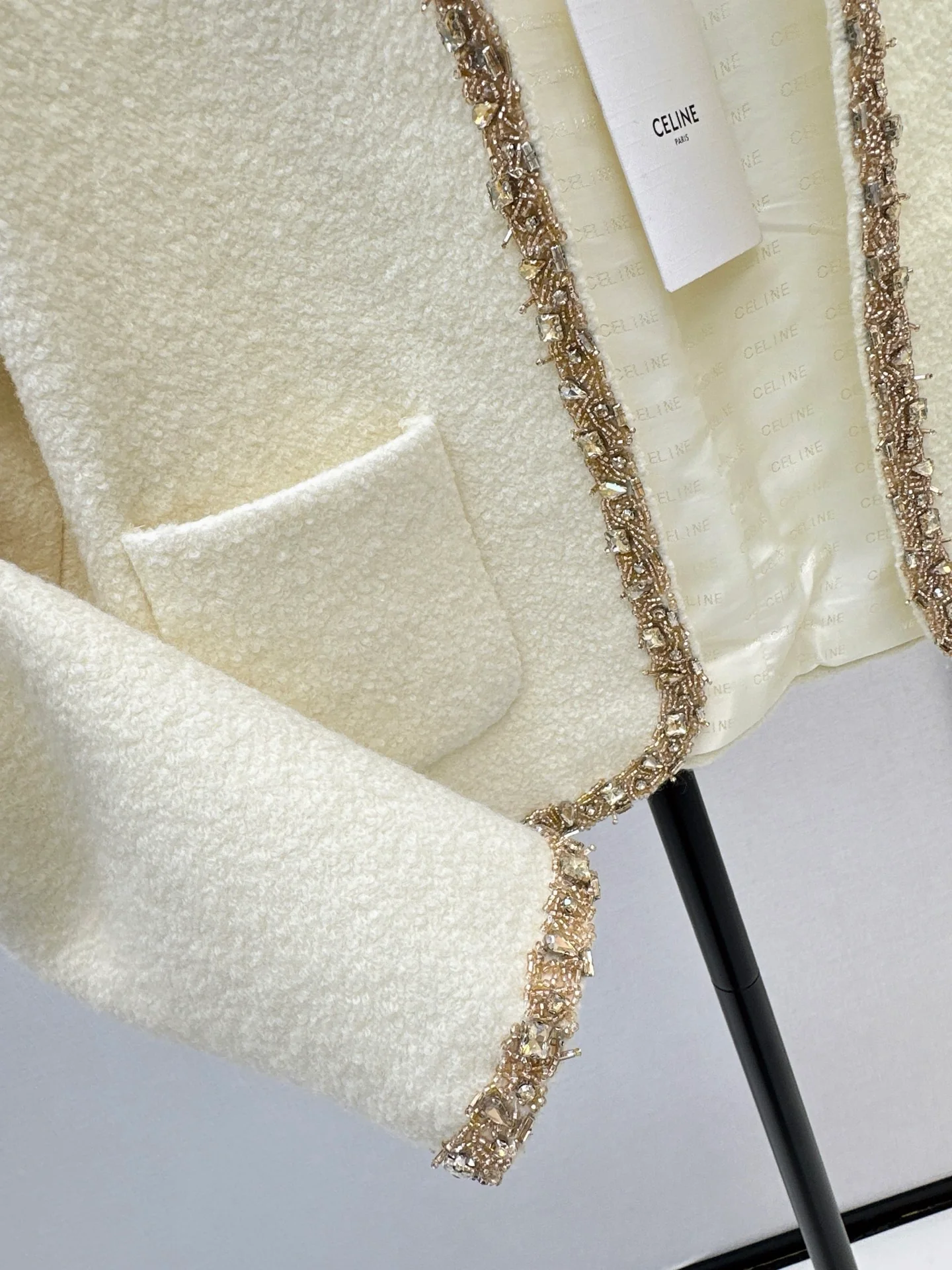 Celi 25fw beading woven jacket