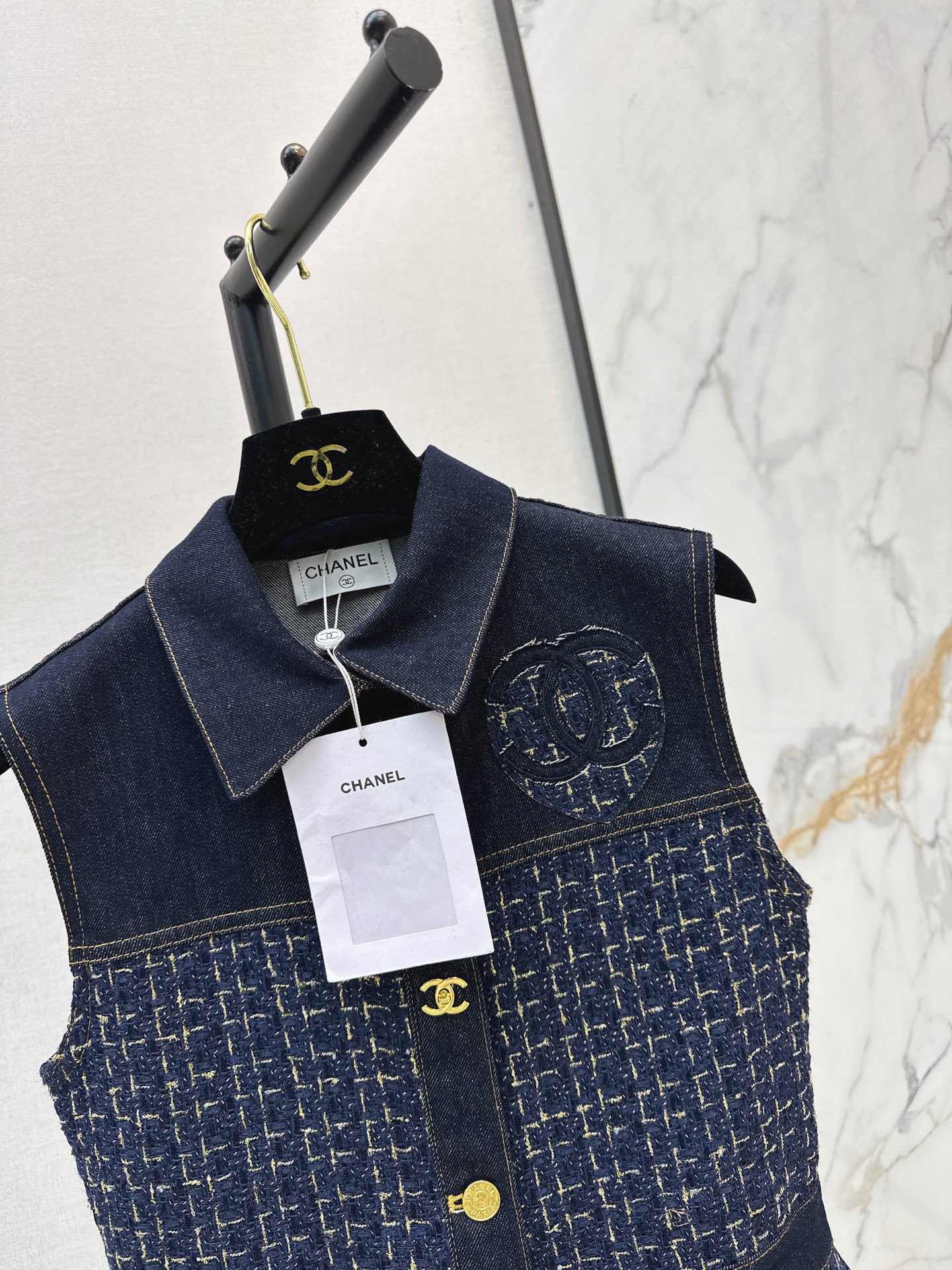 Chan 26ss woven denim dress