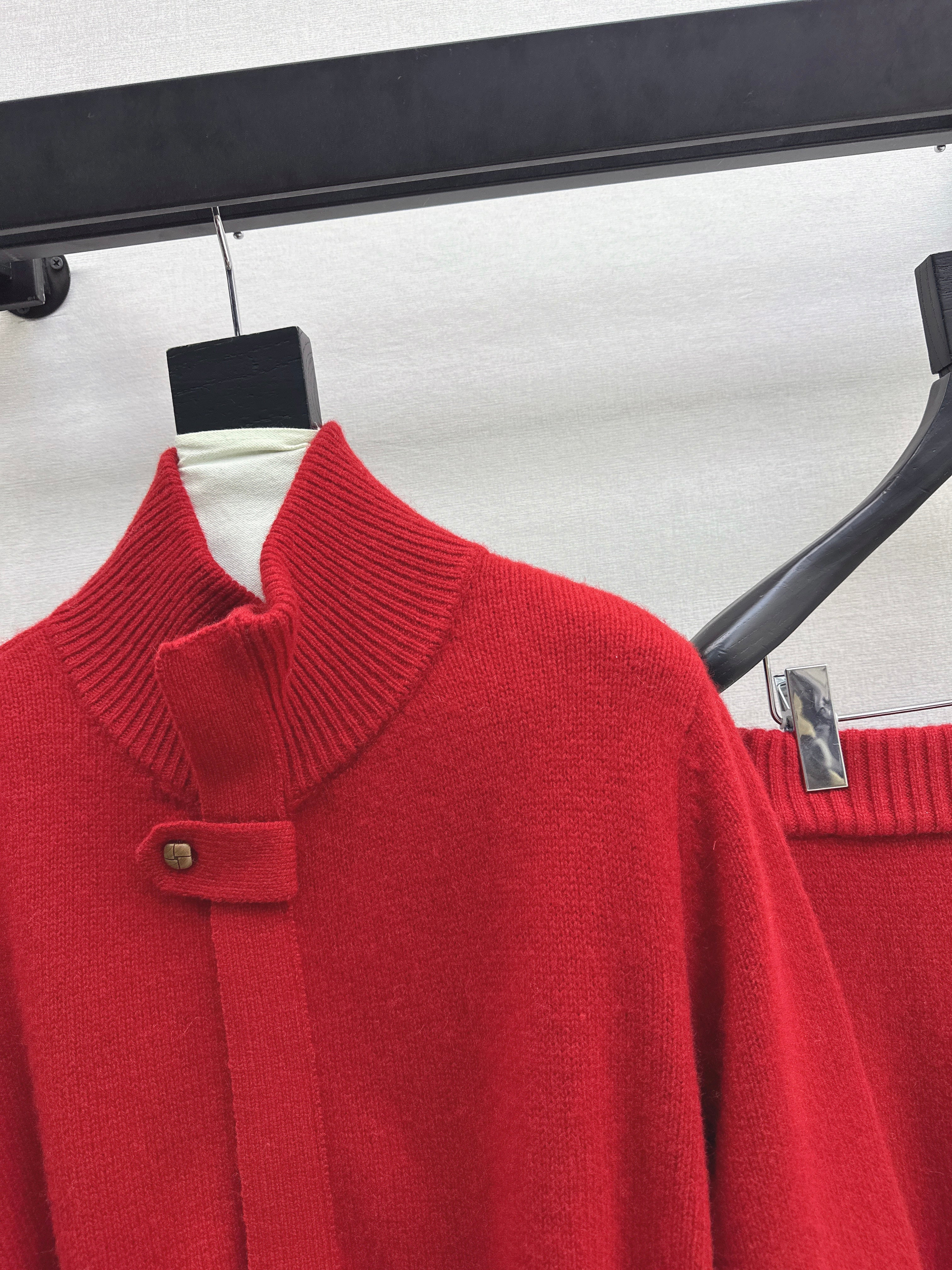 Loro 26ss outfit sets zip-up cardigan+skirts