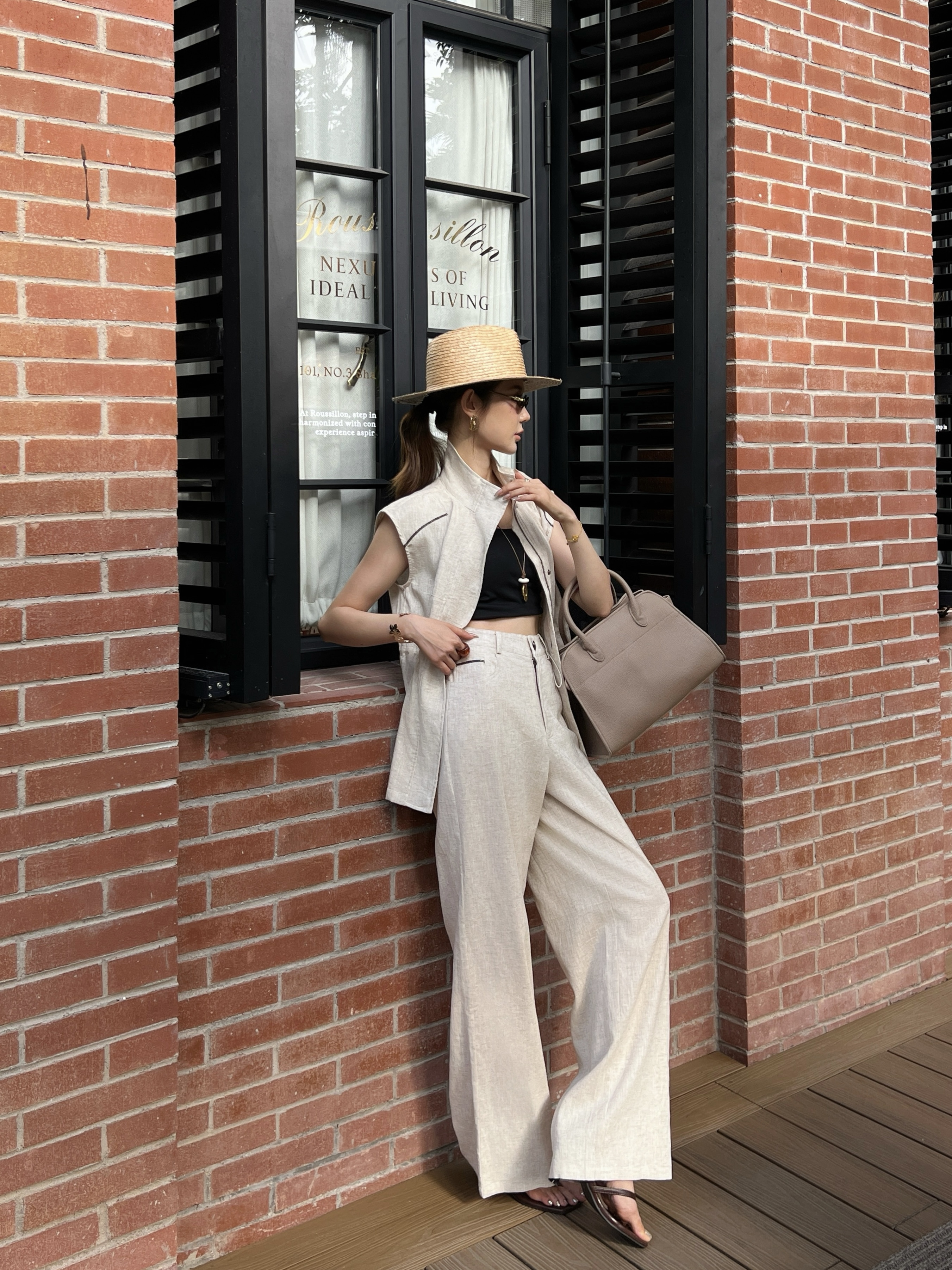 Brun 26ss drawstring waistcoat