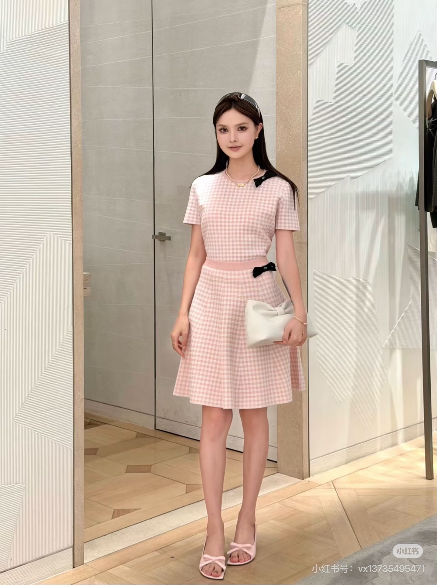 CD 26ss houdstong knitwear skirt set