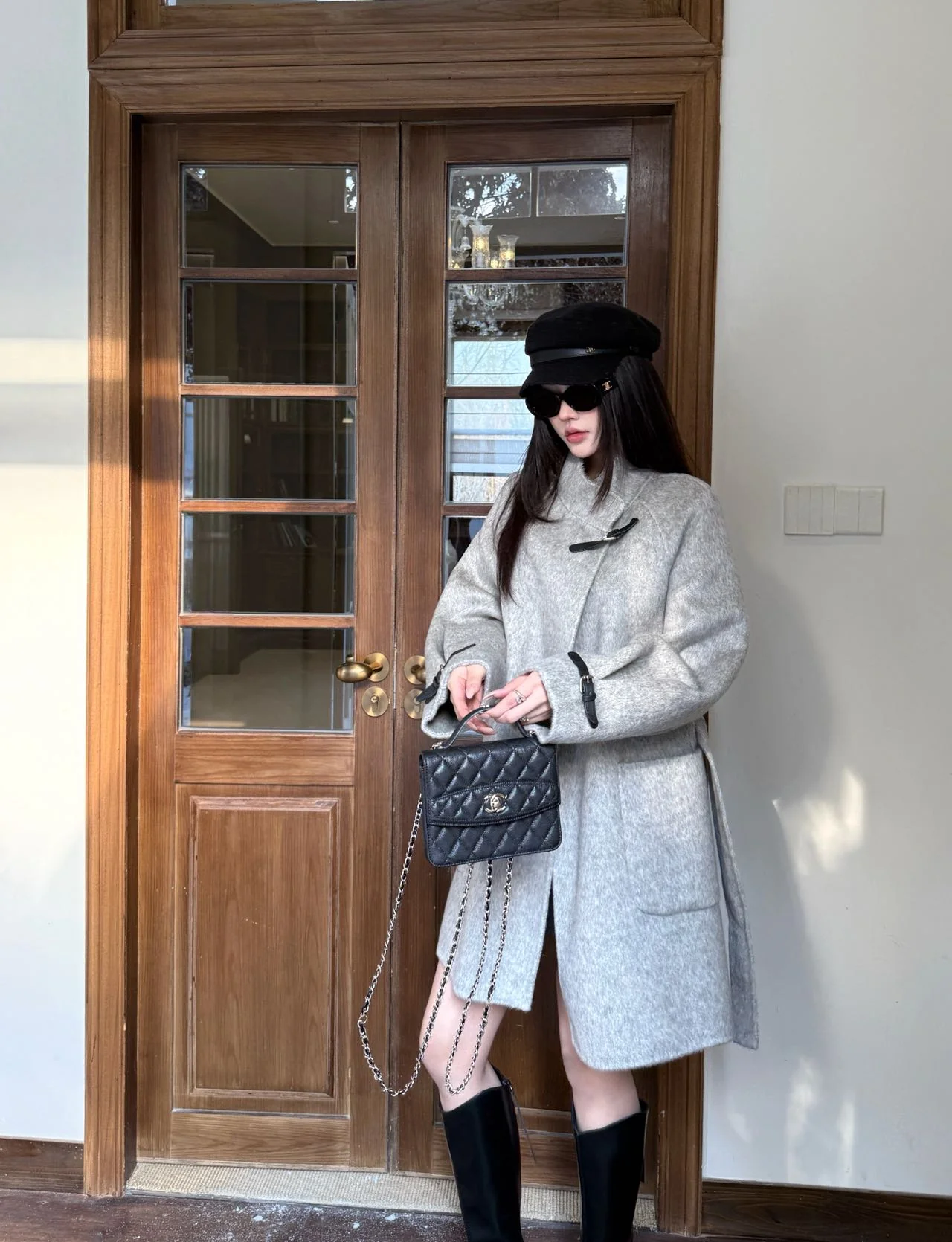 Her 25fw woolen belted overcoats