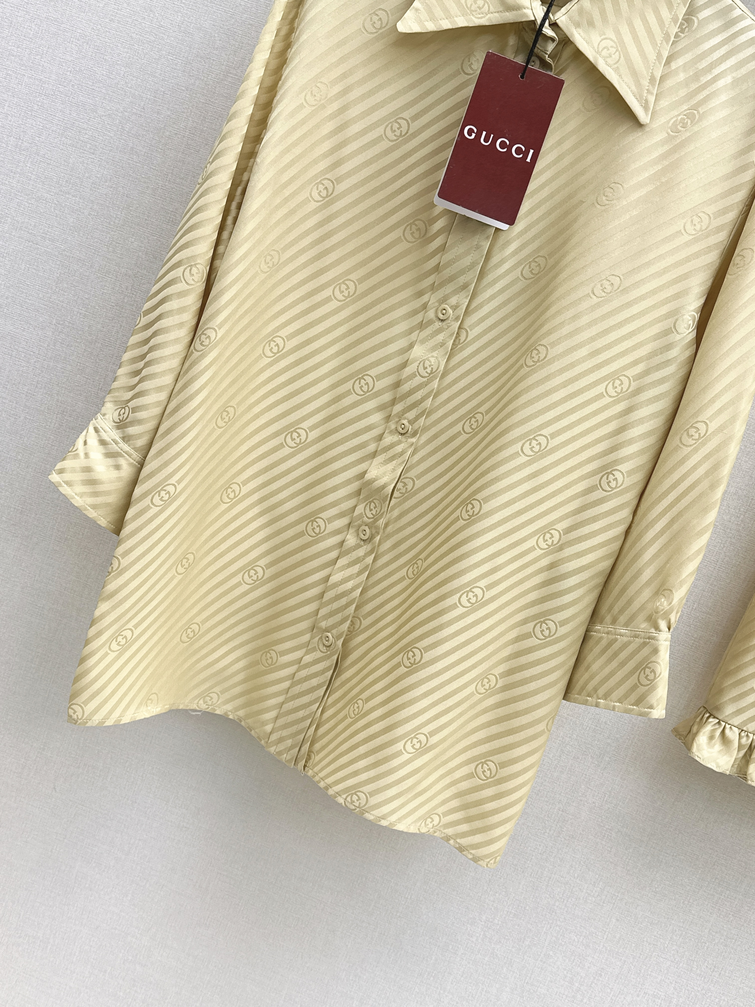 Guc 26ss jacquard silk shirts