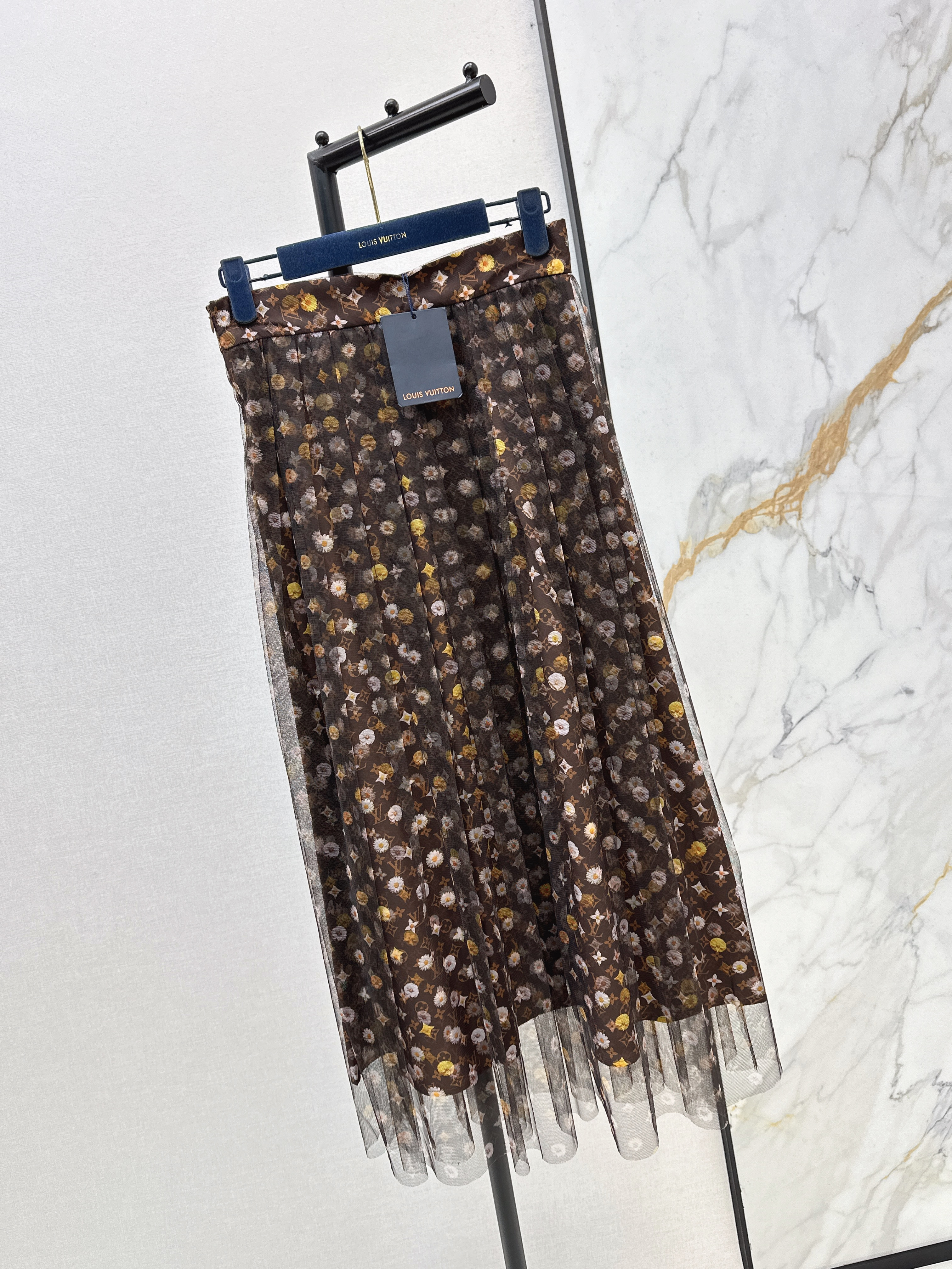 Loui 26ss print mesh skirt