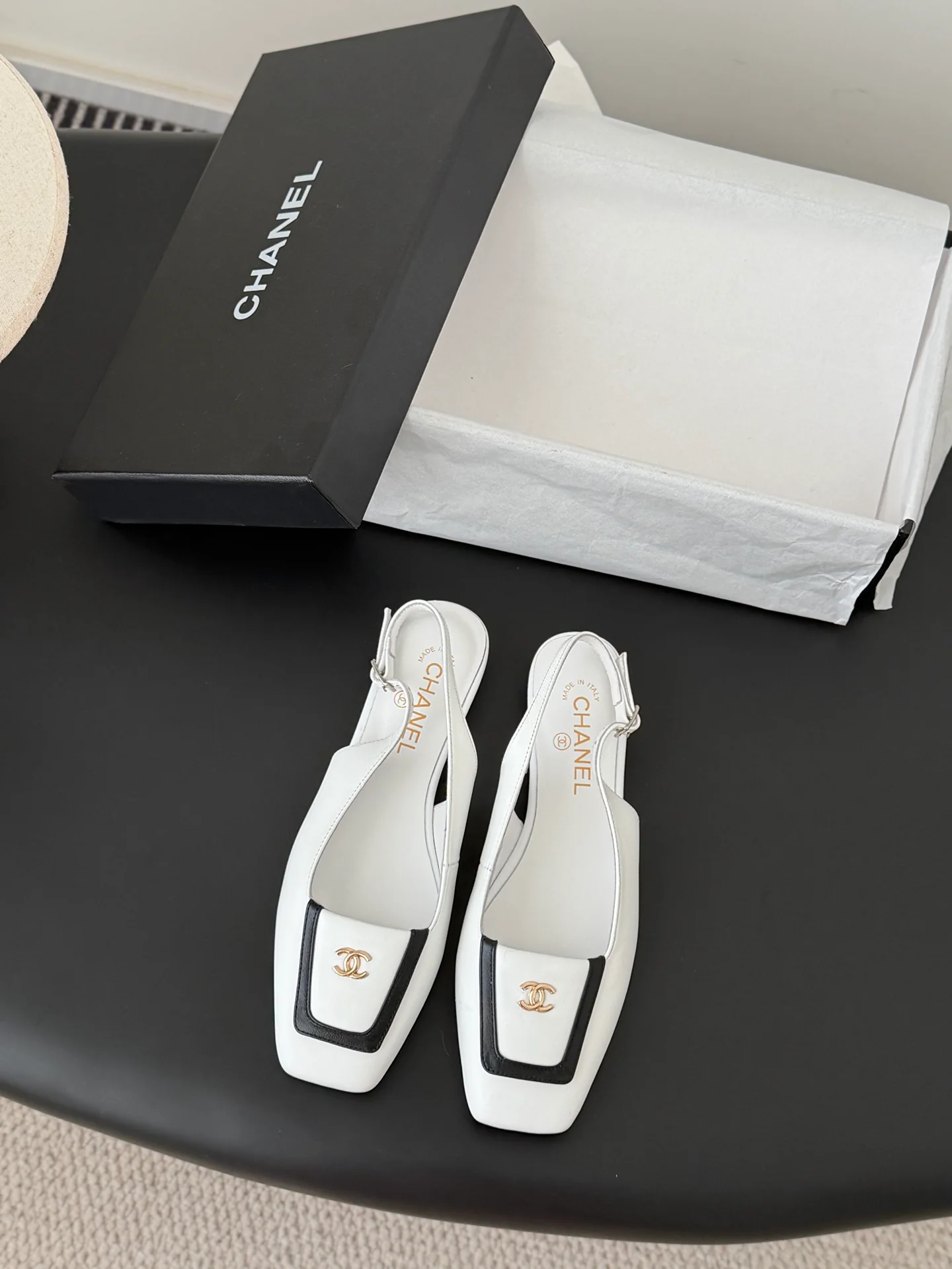 Chan 25B square-toe slingback mary janes