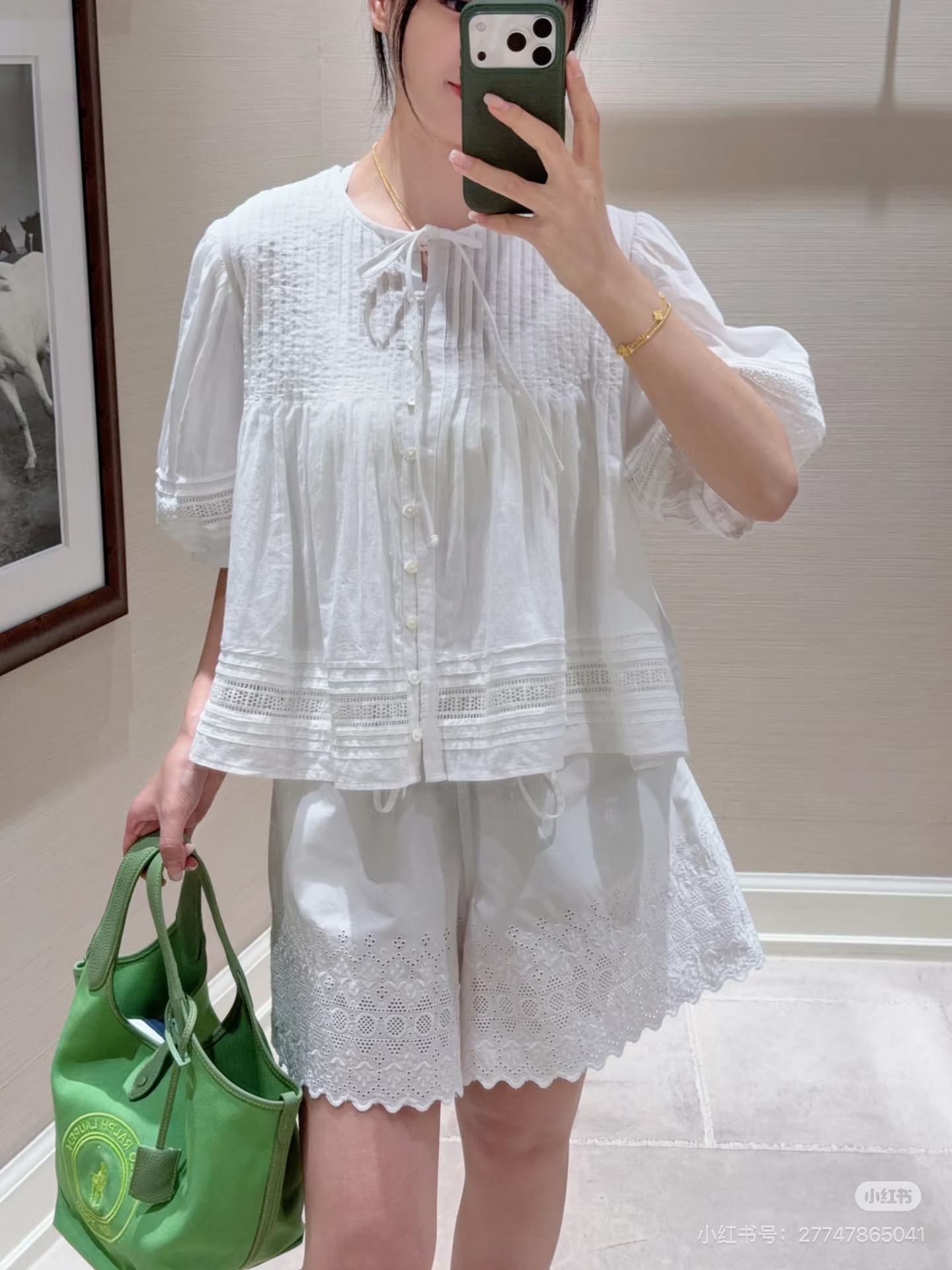 Ralp 26ss hollow lace shirt