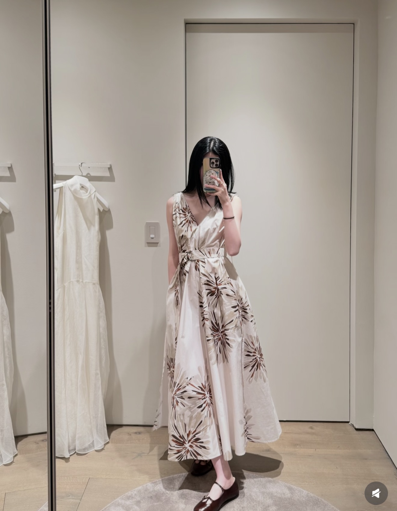 Brun 26ss sleeveless print dress