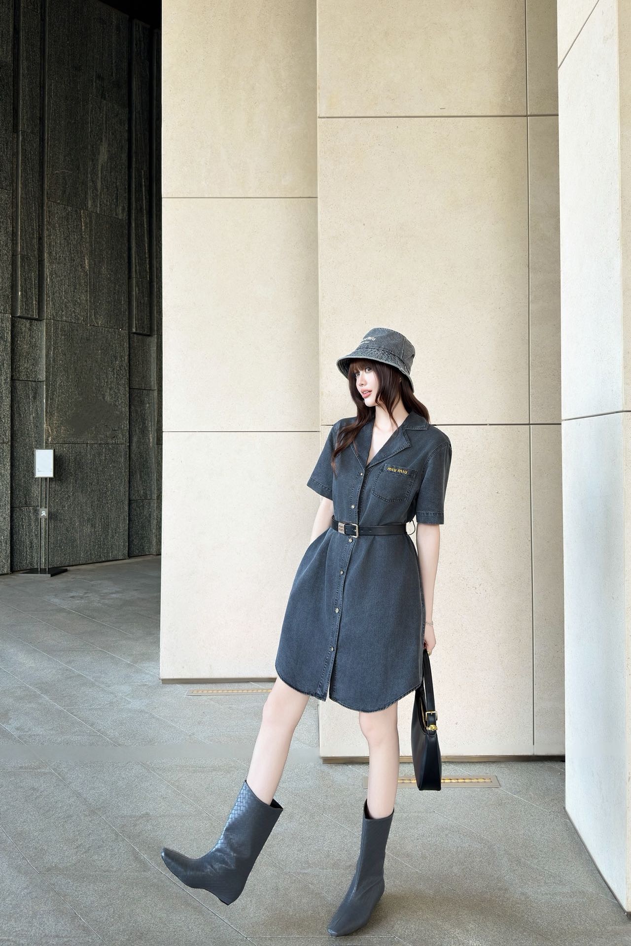Miu 26ss belted dress