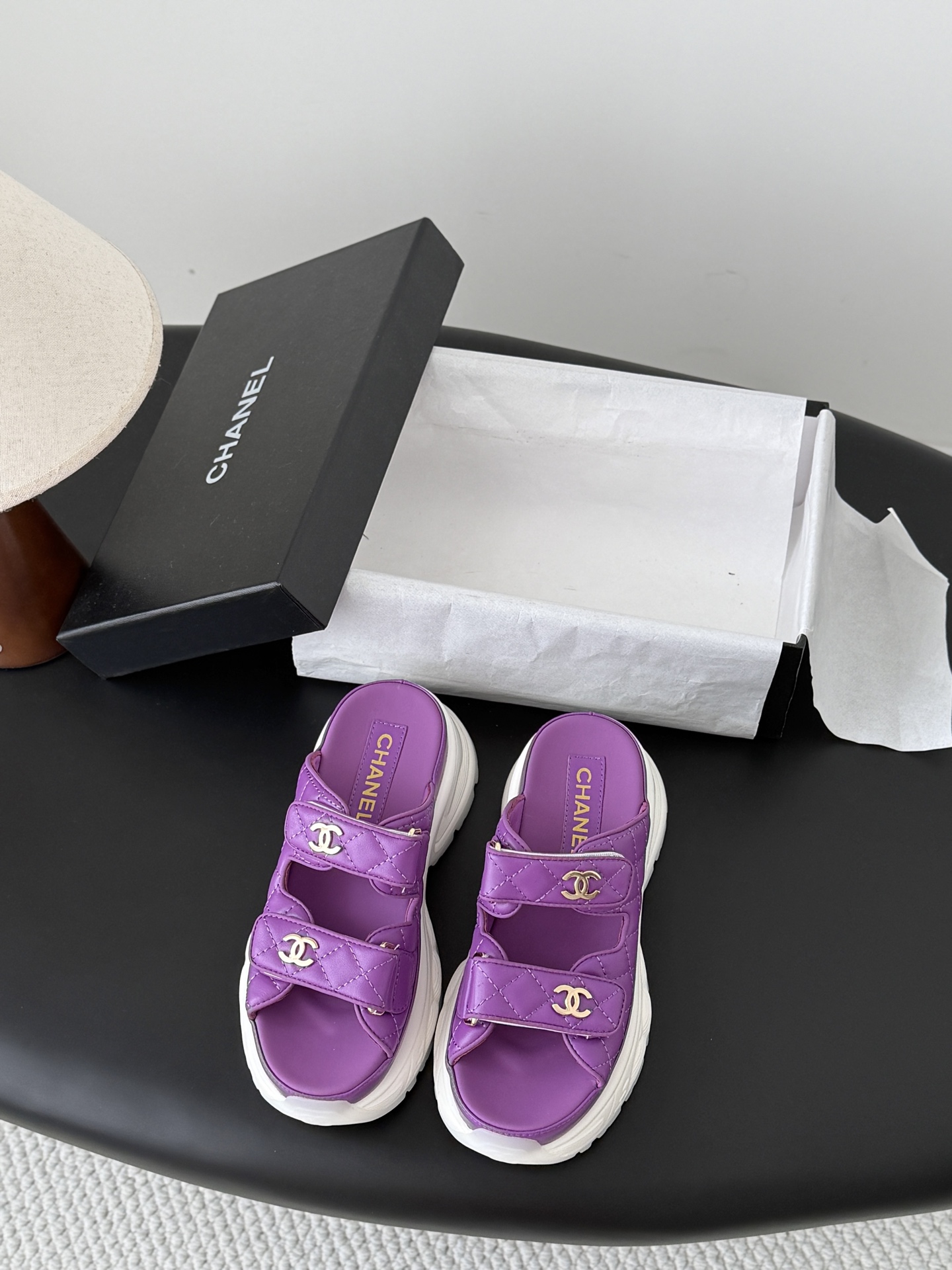 Chan 26ss velcro slippers
