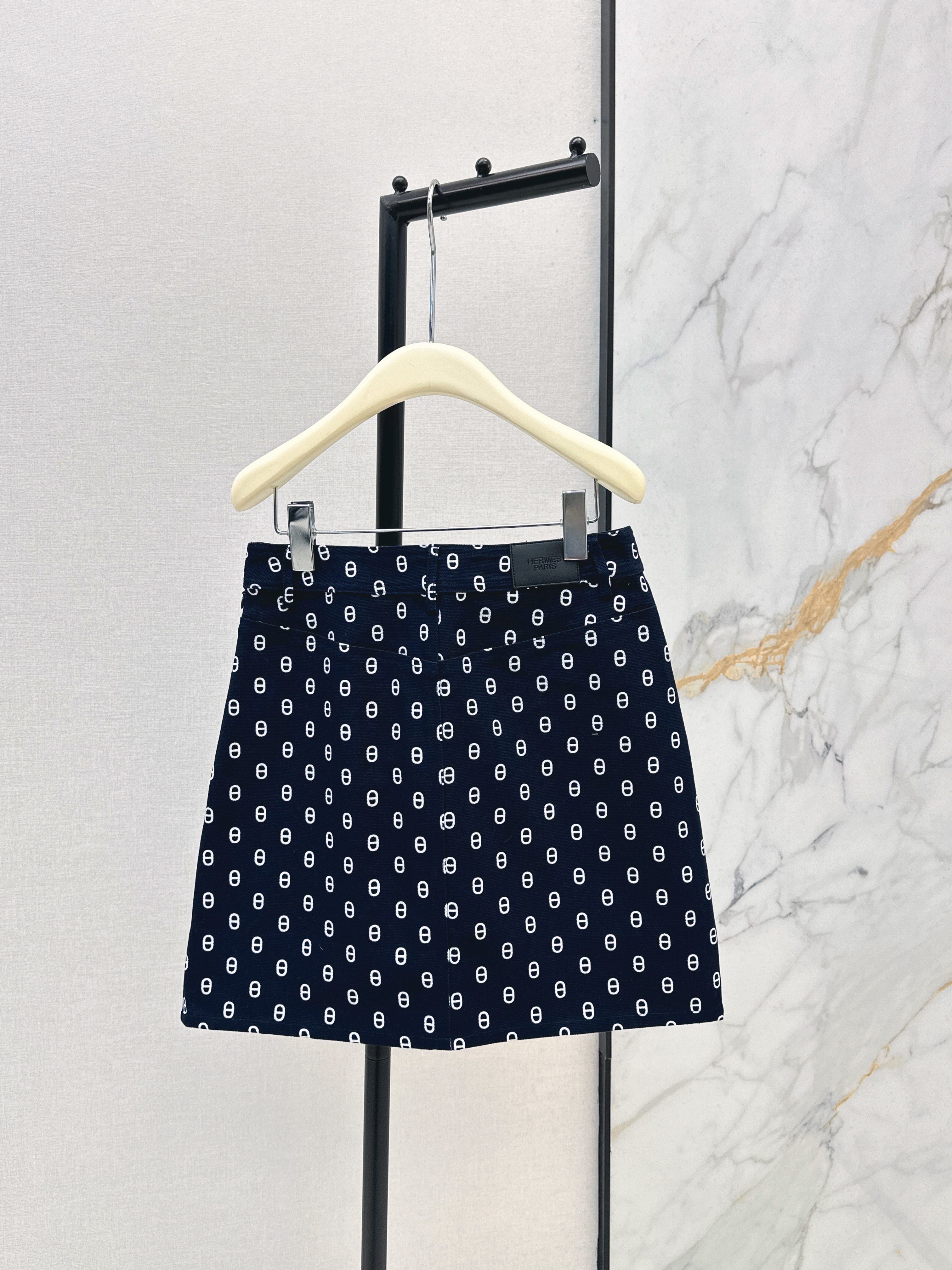 Her 26ss print denim skirt