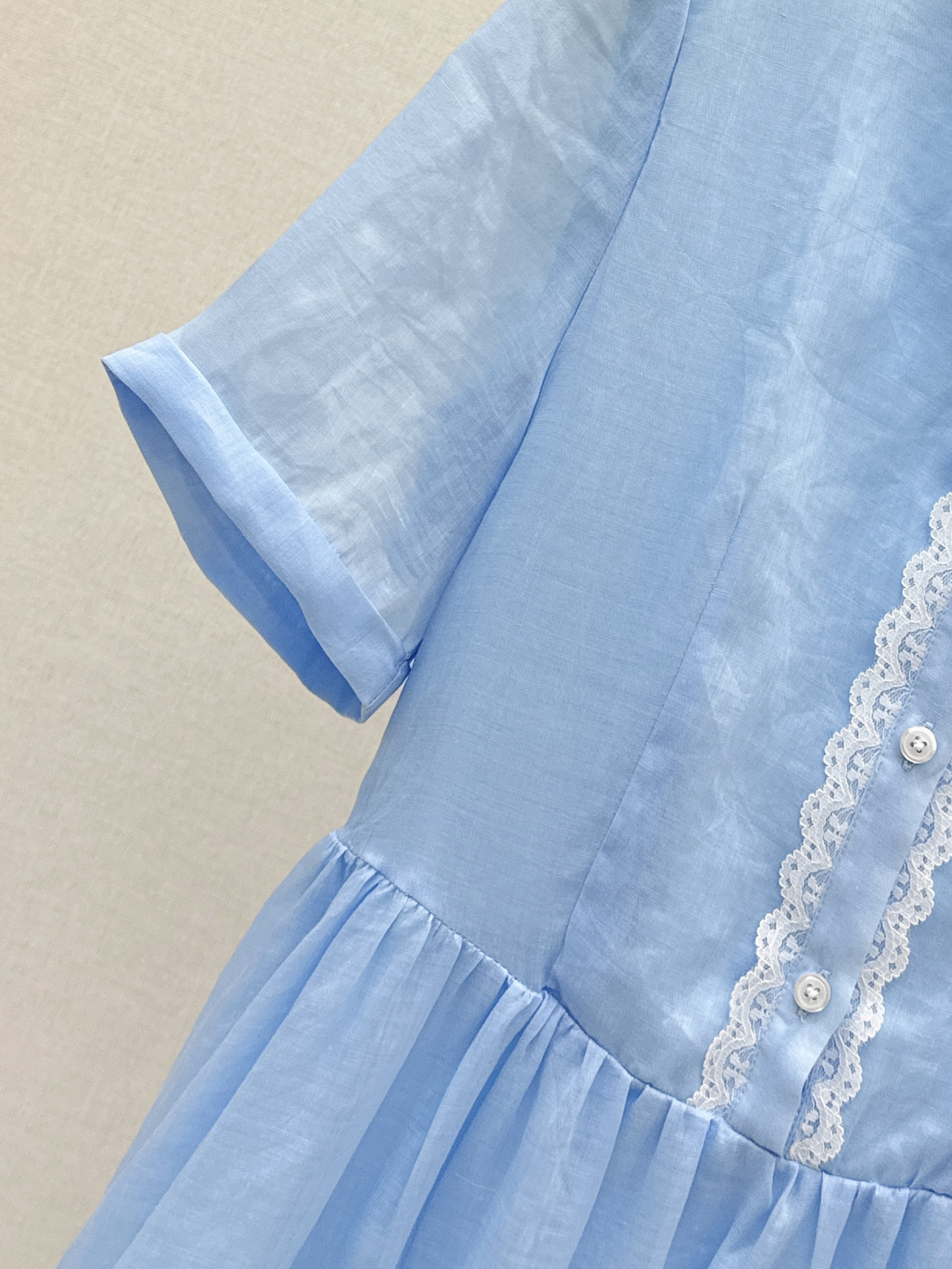 Miu 26ss lace-trim dress