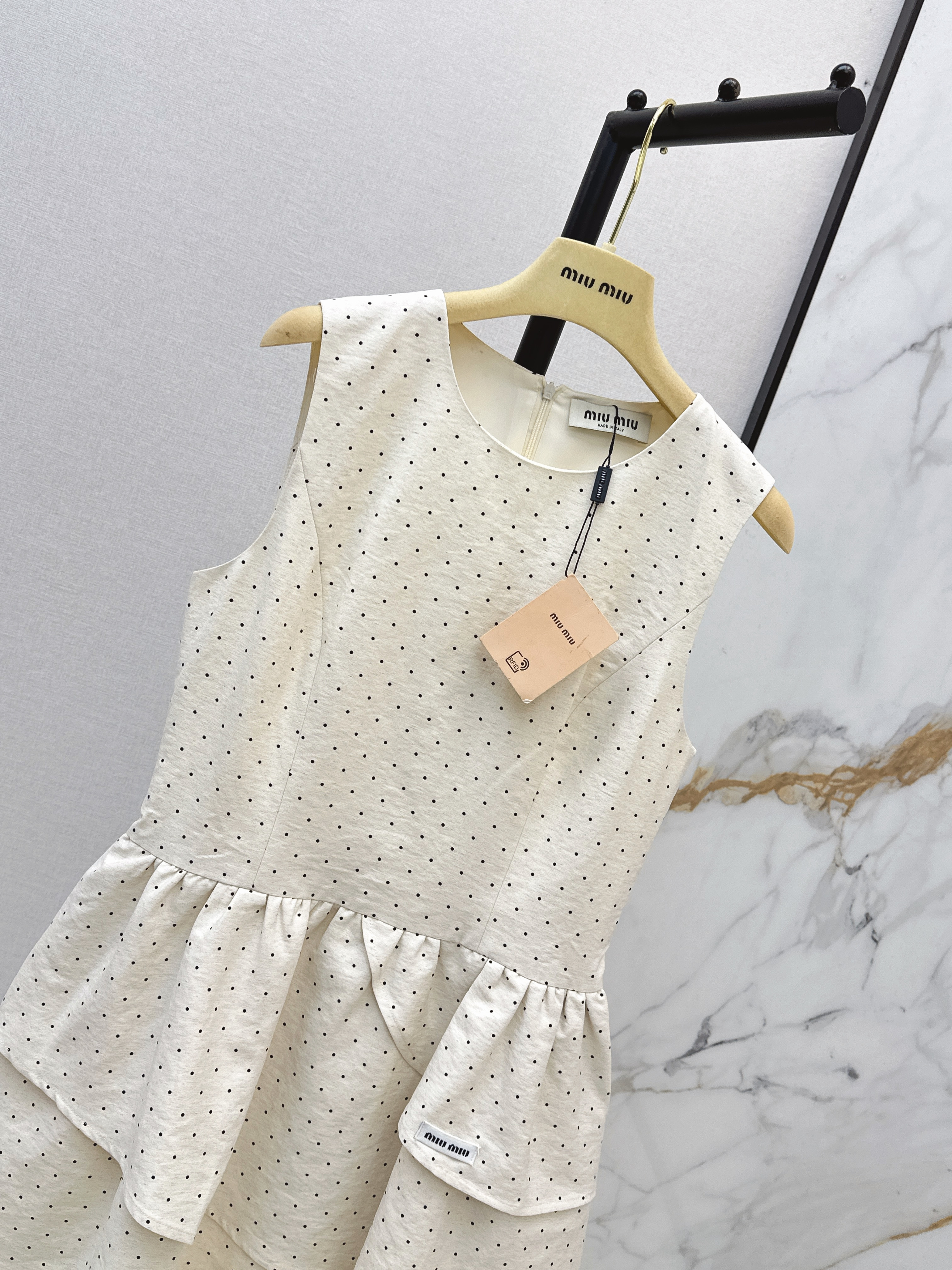 Miu 26ss polka dots dress