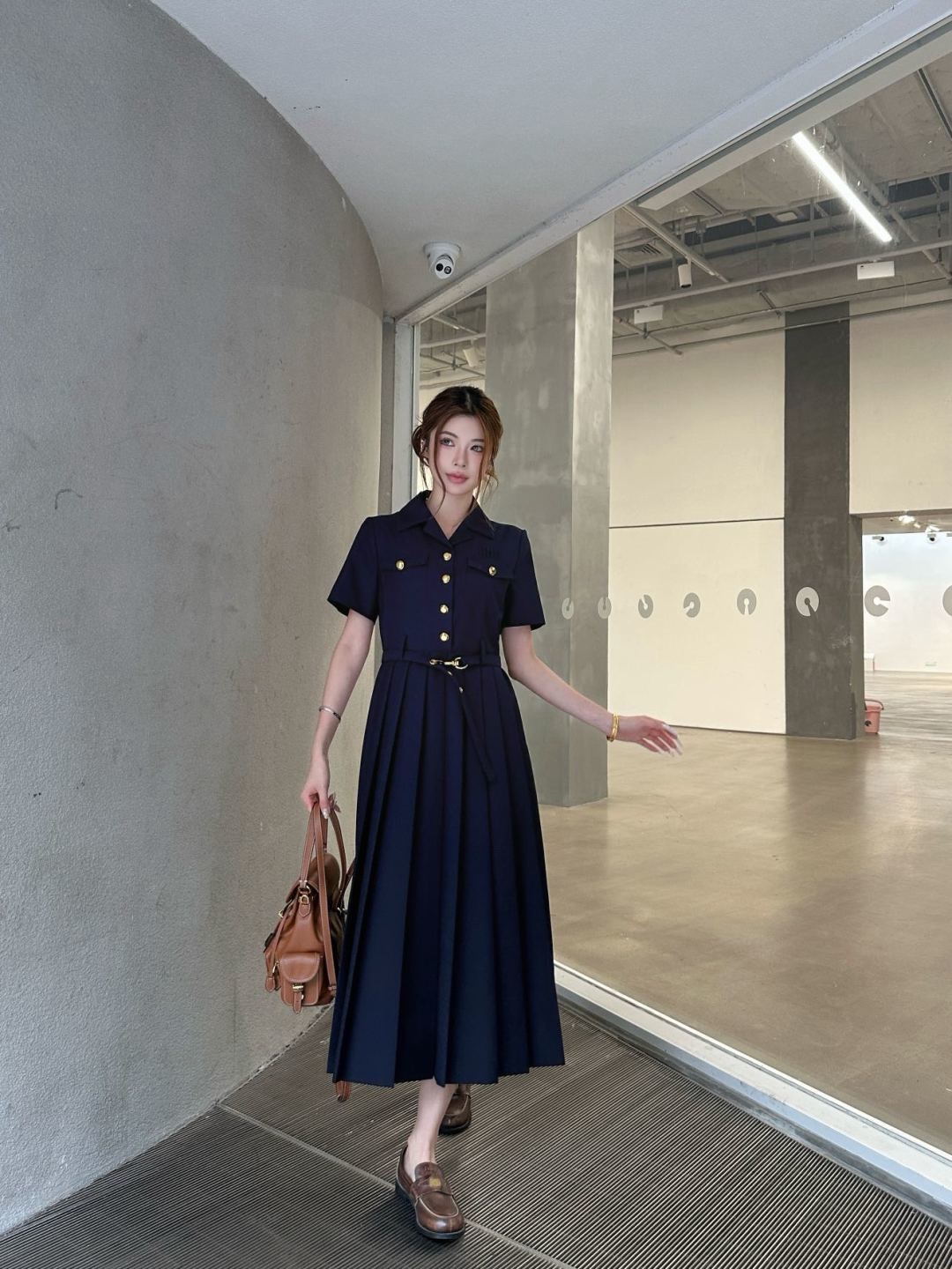 Miu 26ss pleated shirt dress