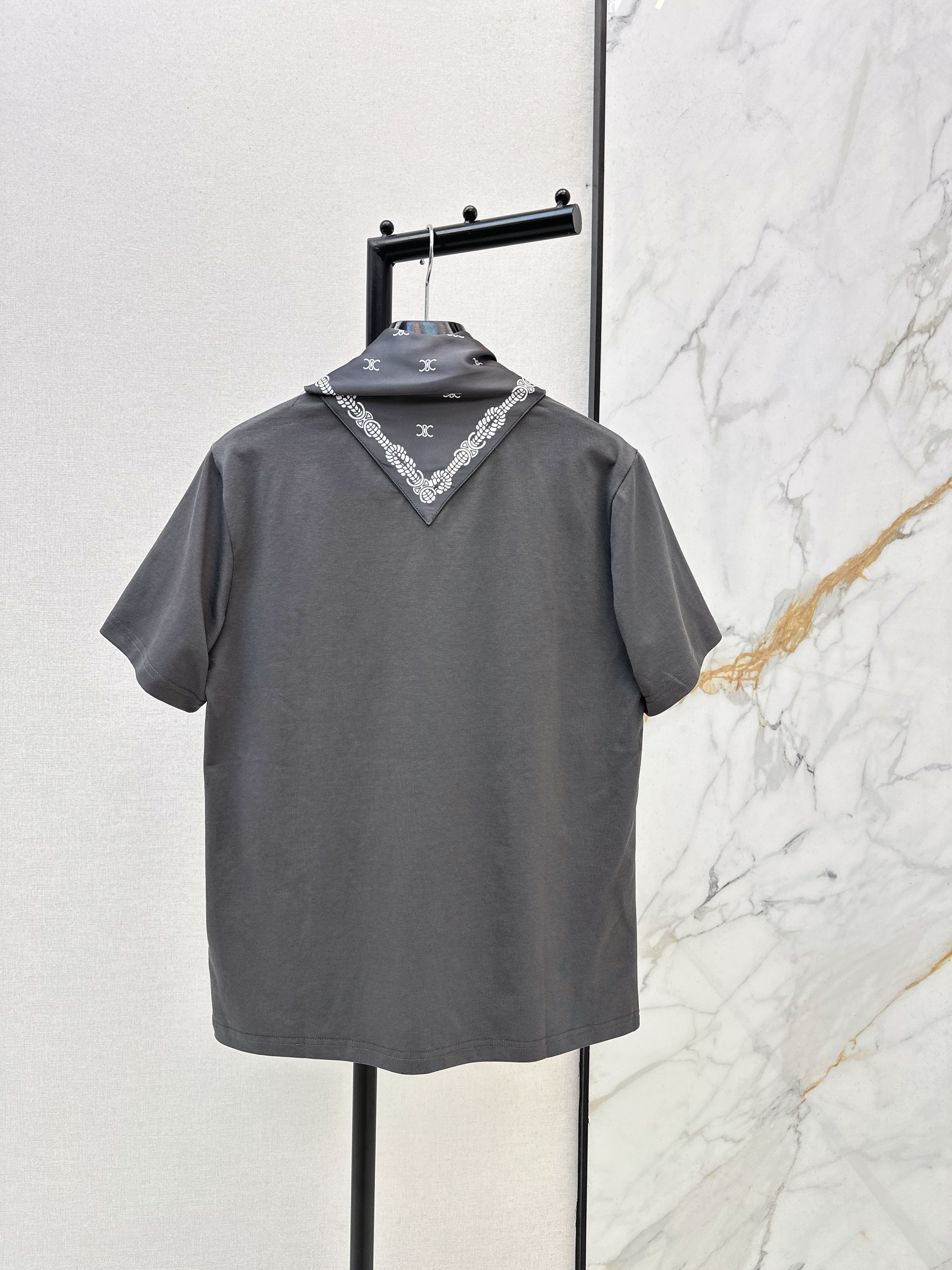 Celi 26ss print silk scarf t-shirts