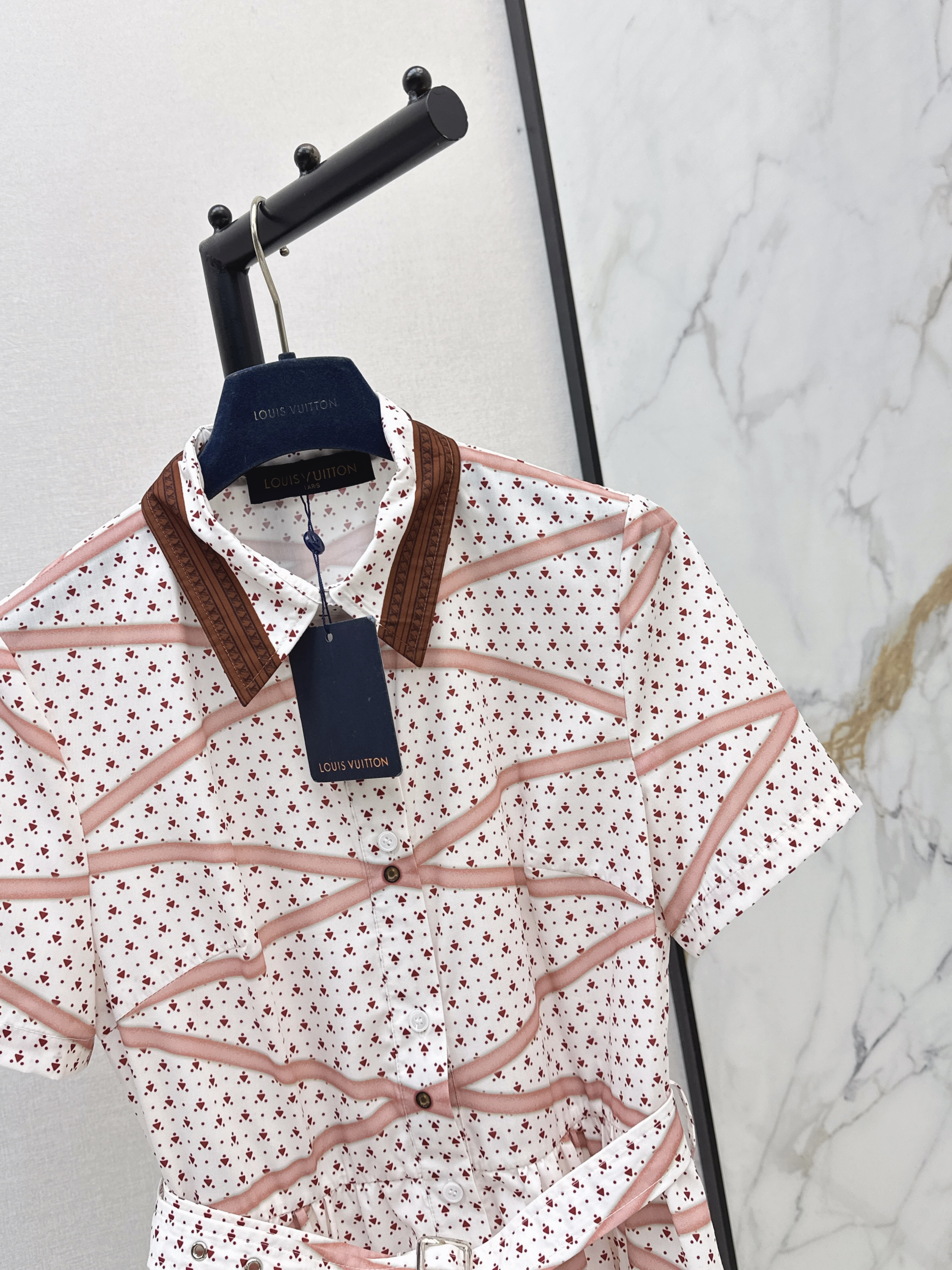 Loui 26ss print belted dress