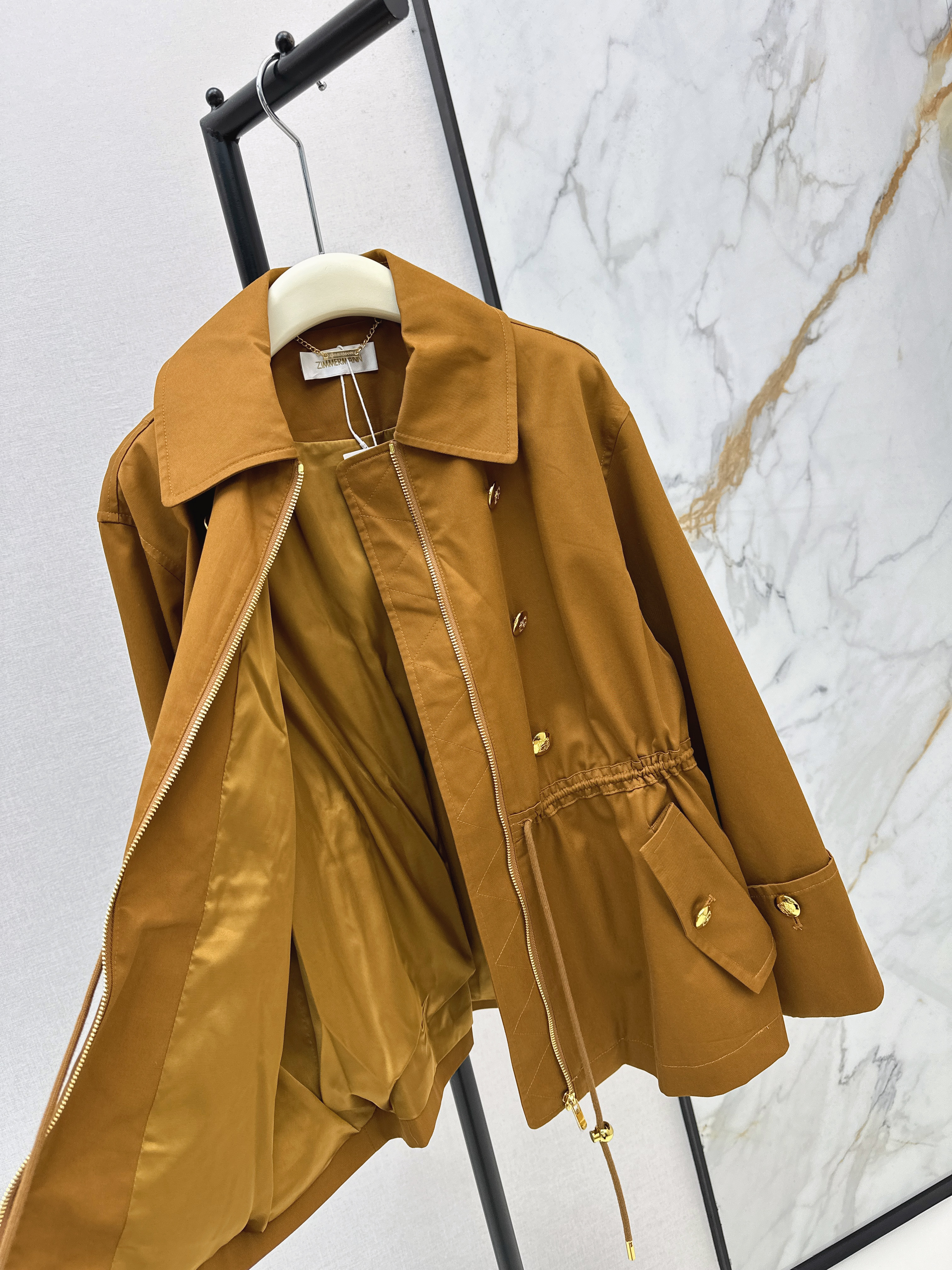 Zimm 26ss drawstring trench coat