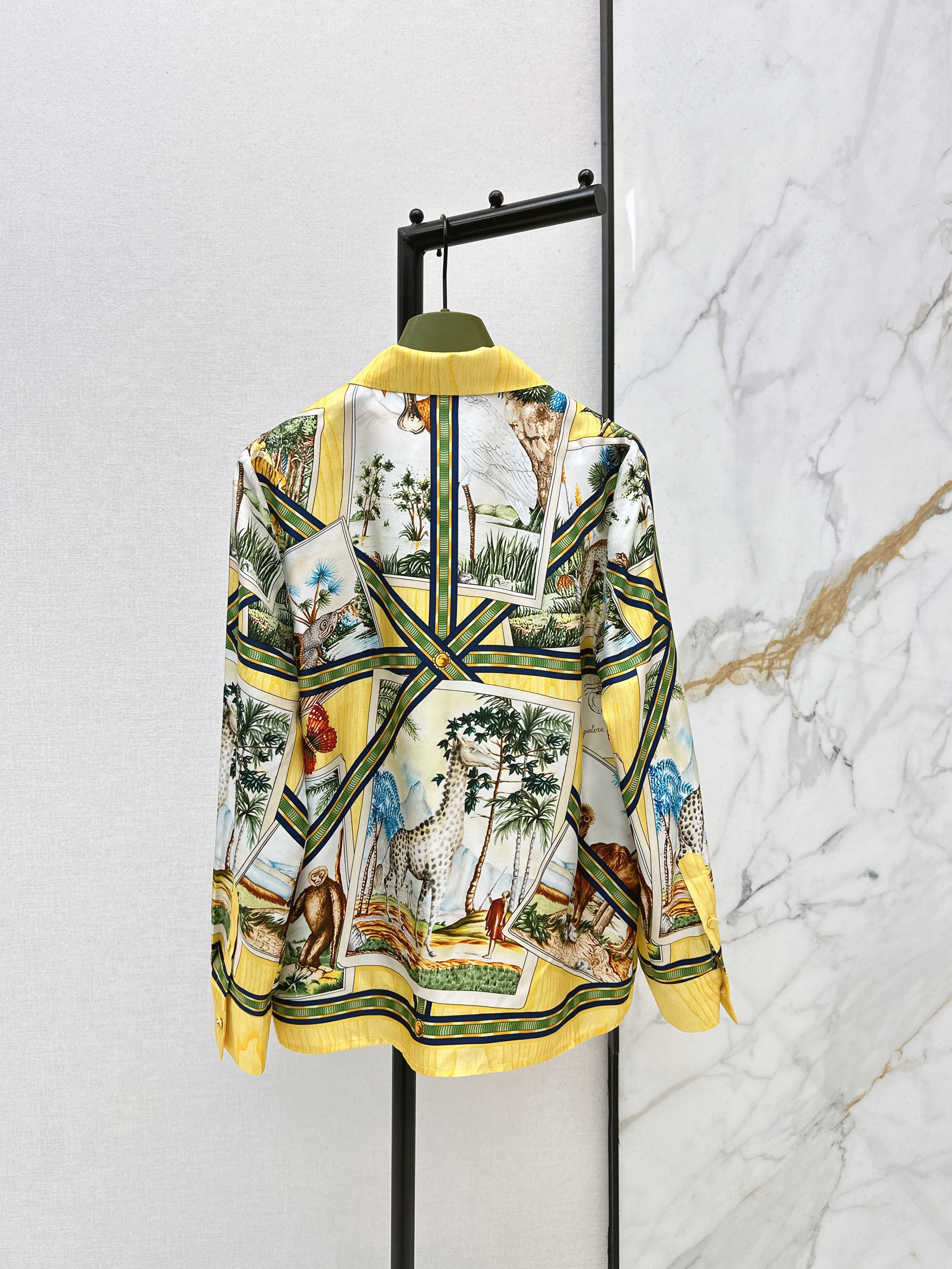 Guc 26ss silk print shirt