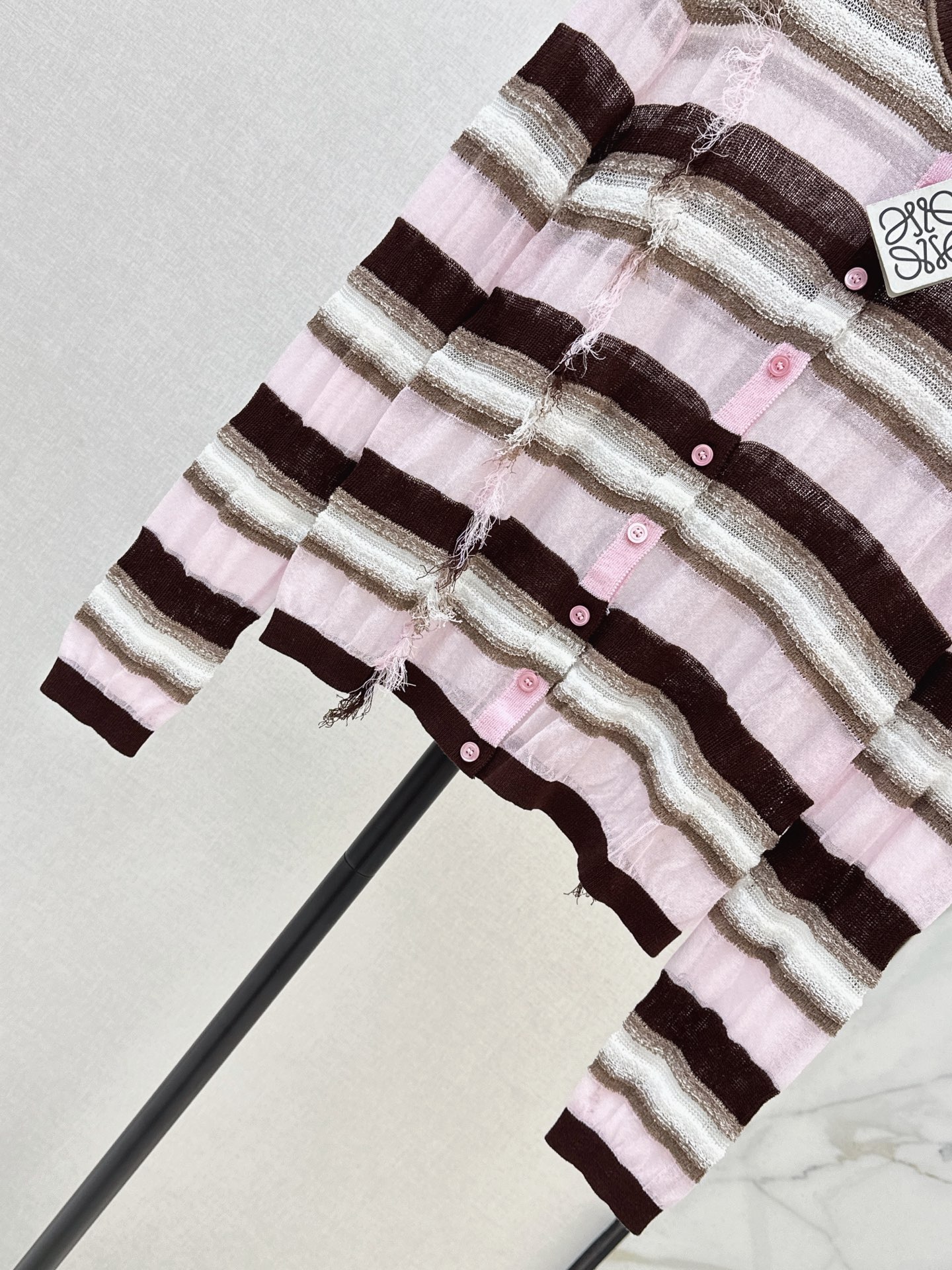 Loe 26ss stripe knit cardigan