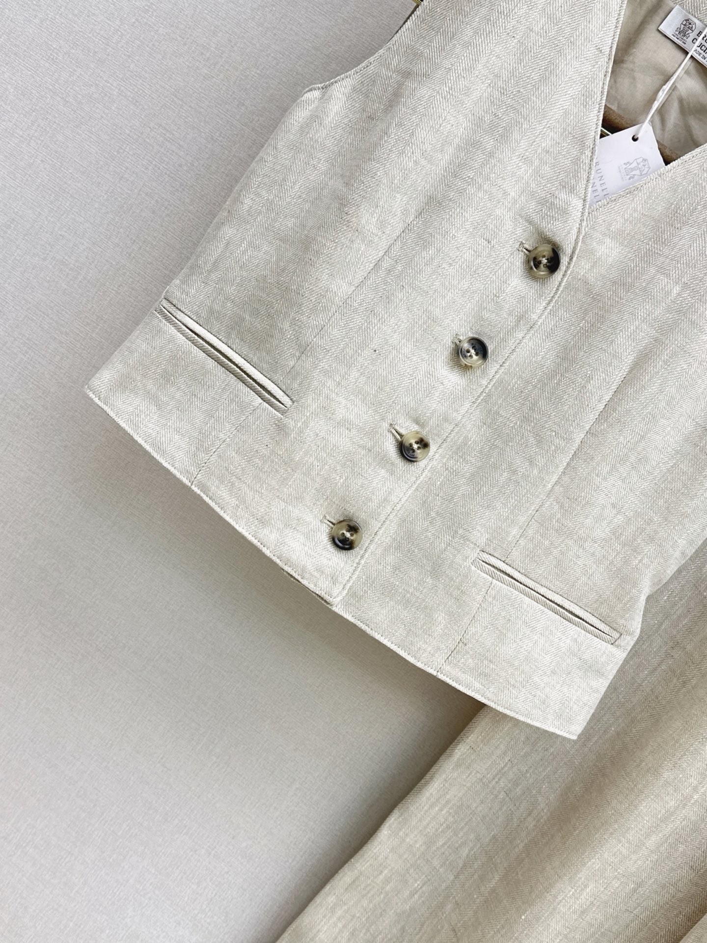 Brun 26ss linen vest pants set