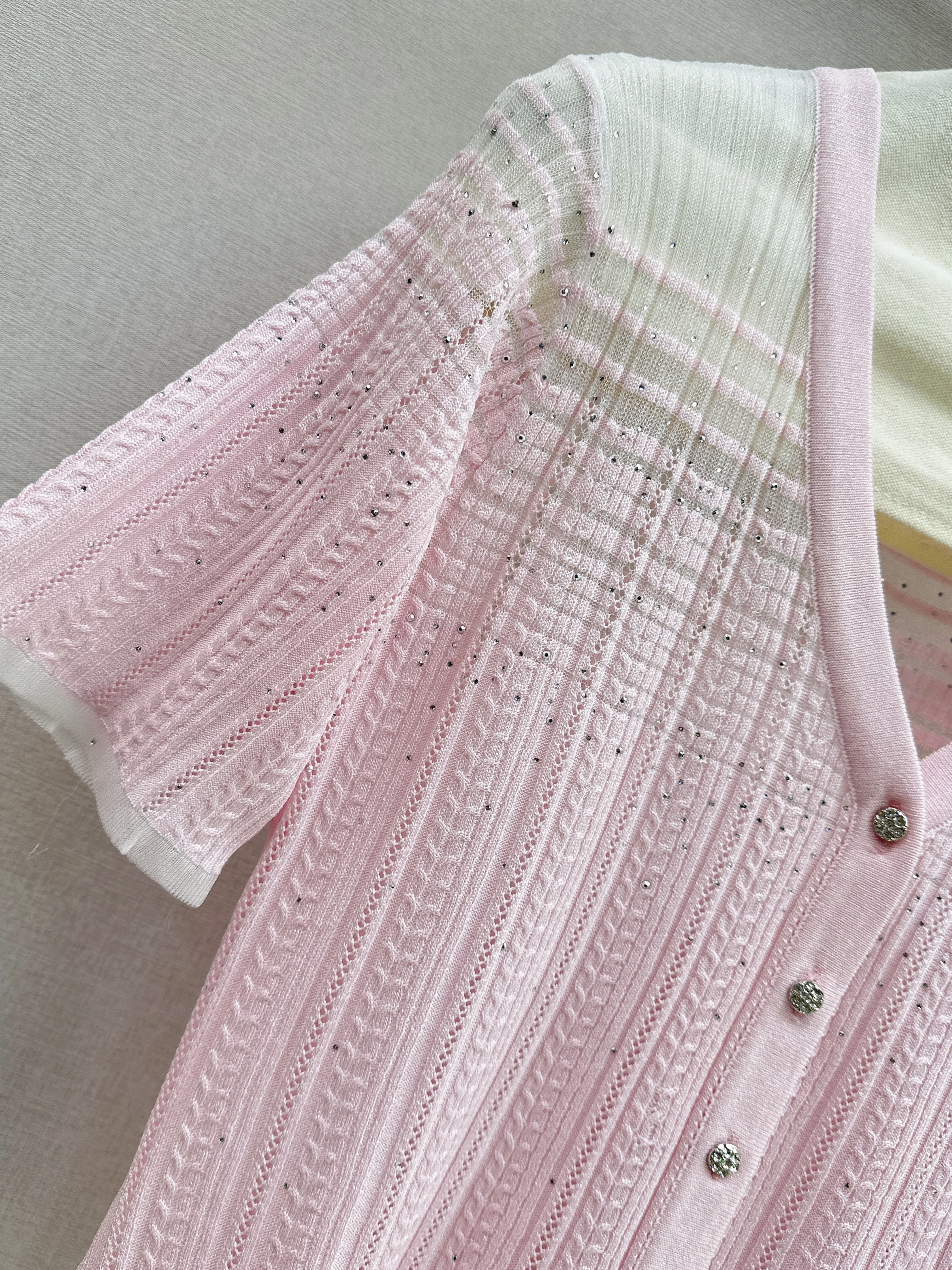 Chan 26ss knit cardigan skirt set