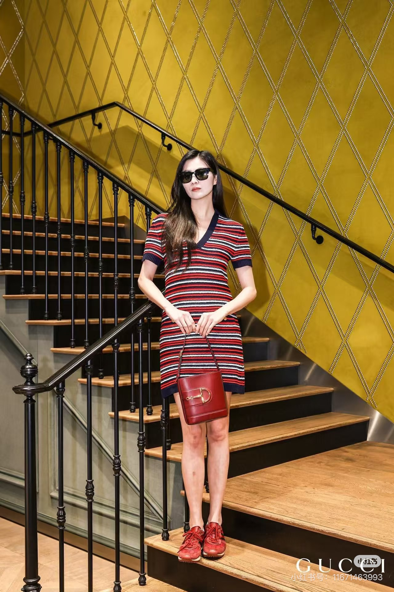 Guc 26ss stripe dress