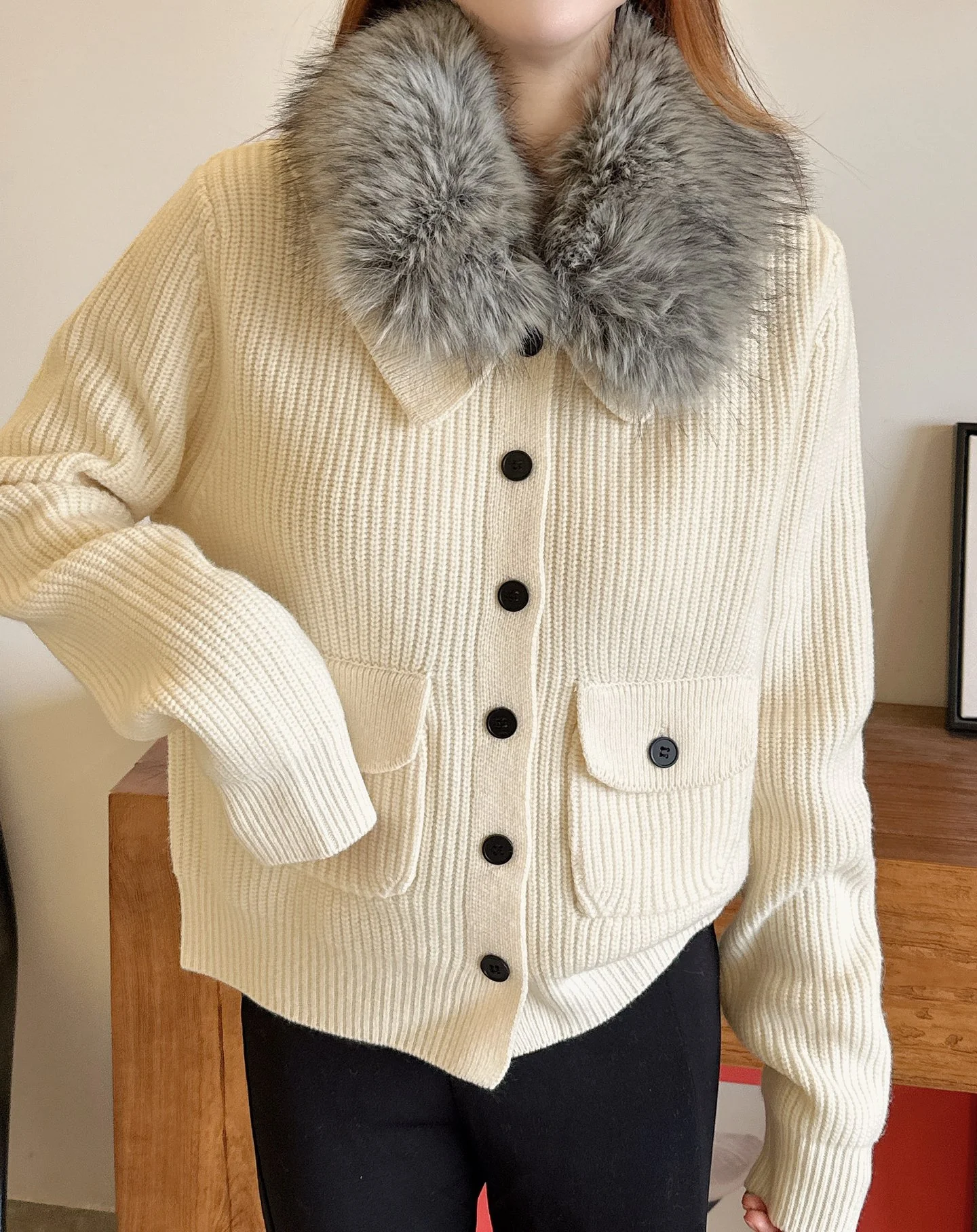 Fend 25fw wool cardigan jacket