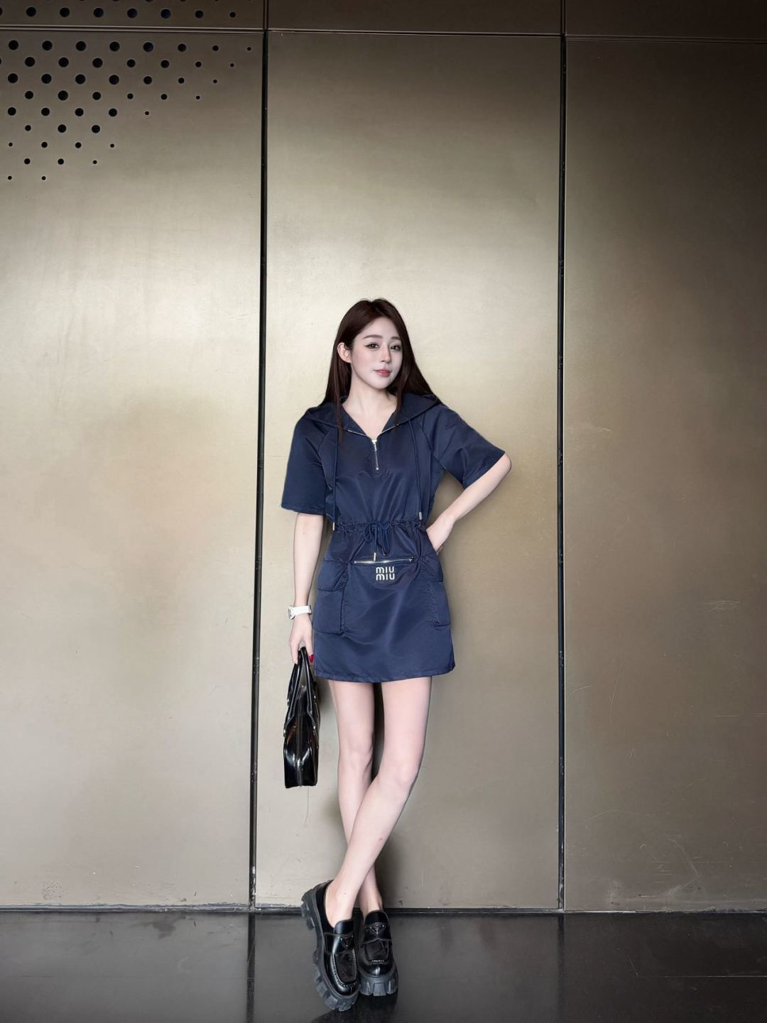 Miu 26ss hooded dress