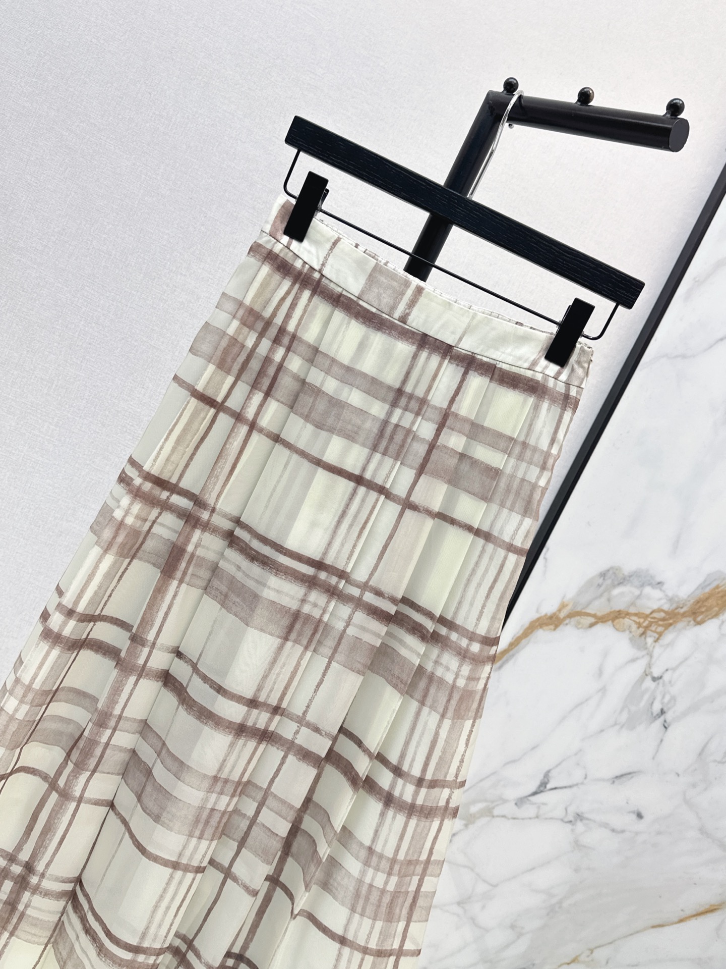 Brun 26ss check skirt