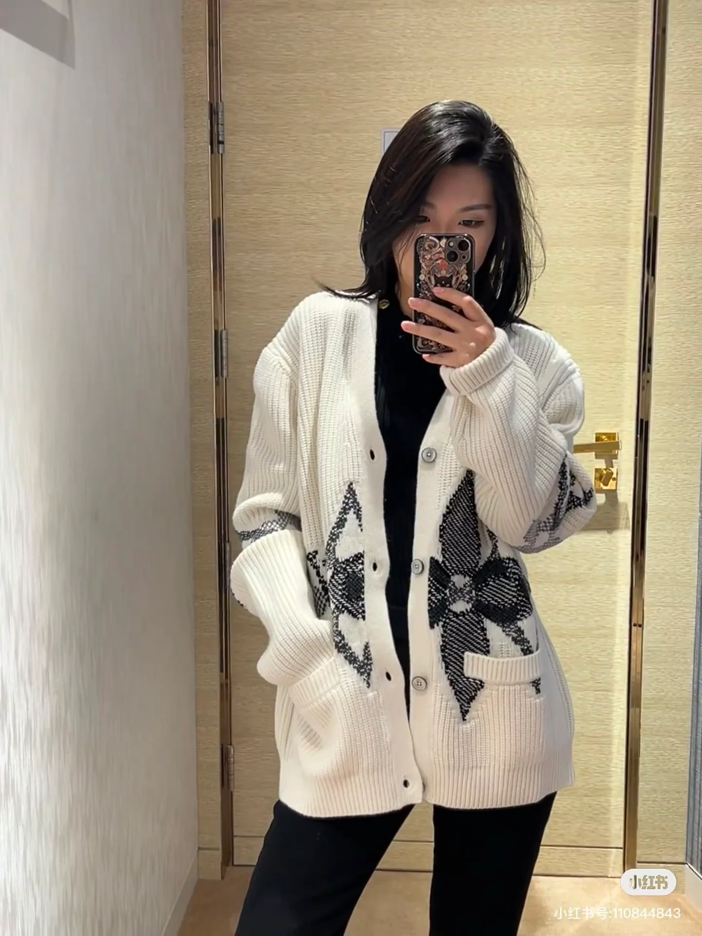 Louis 25fw jacquard knitted cardigan