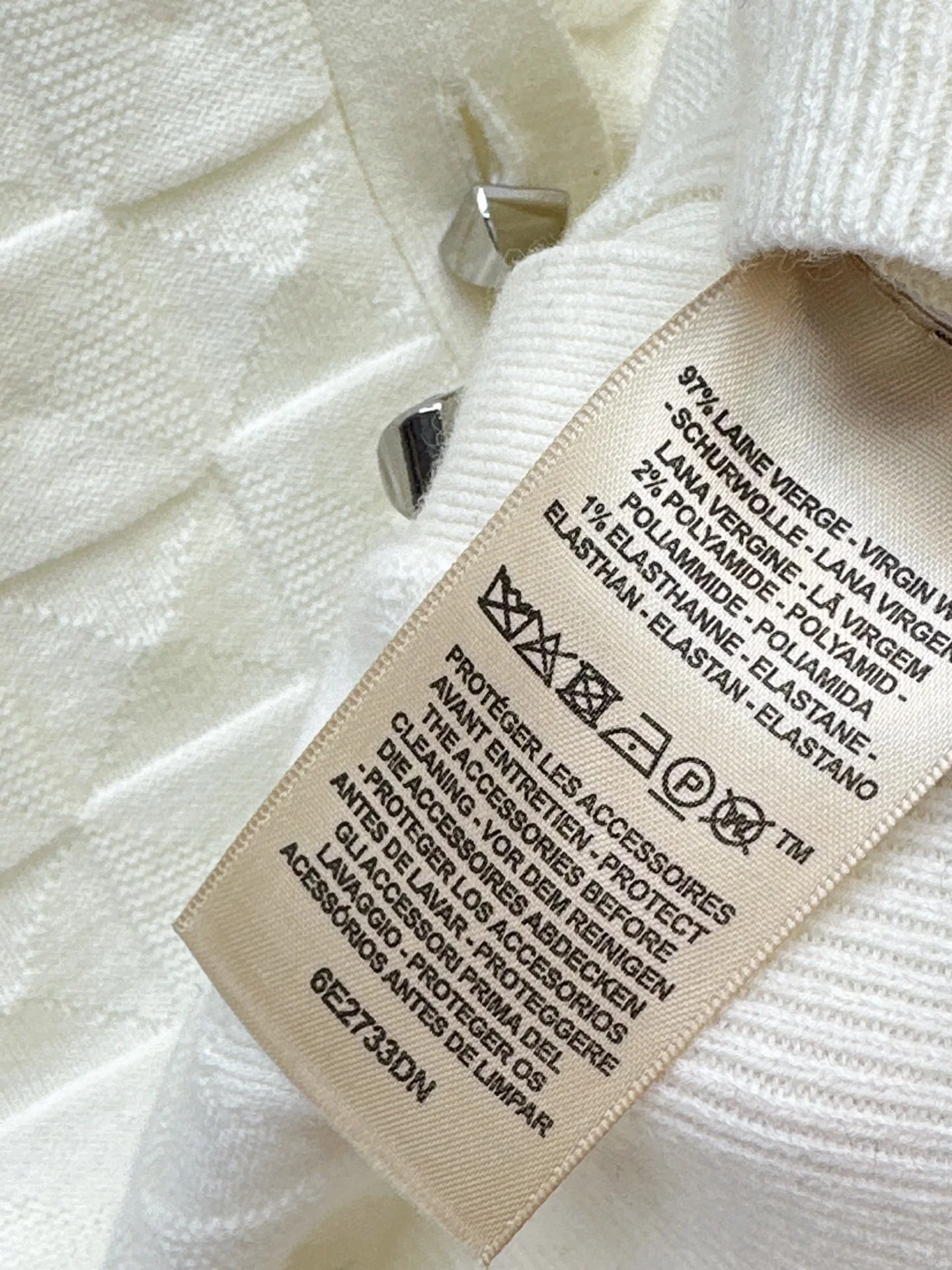 Herm 26ss check knit cardigan