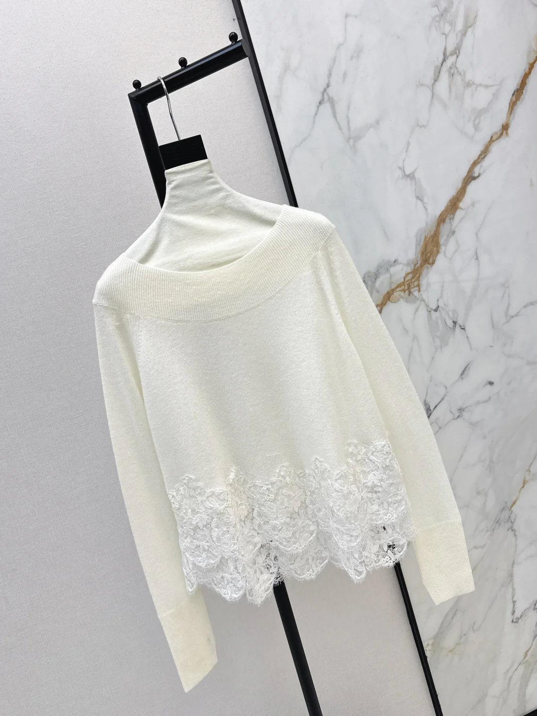 ES 26ss embroidery lace sweater