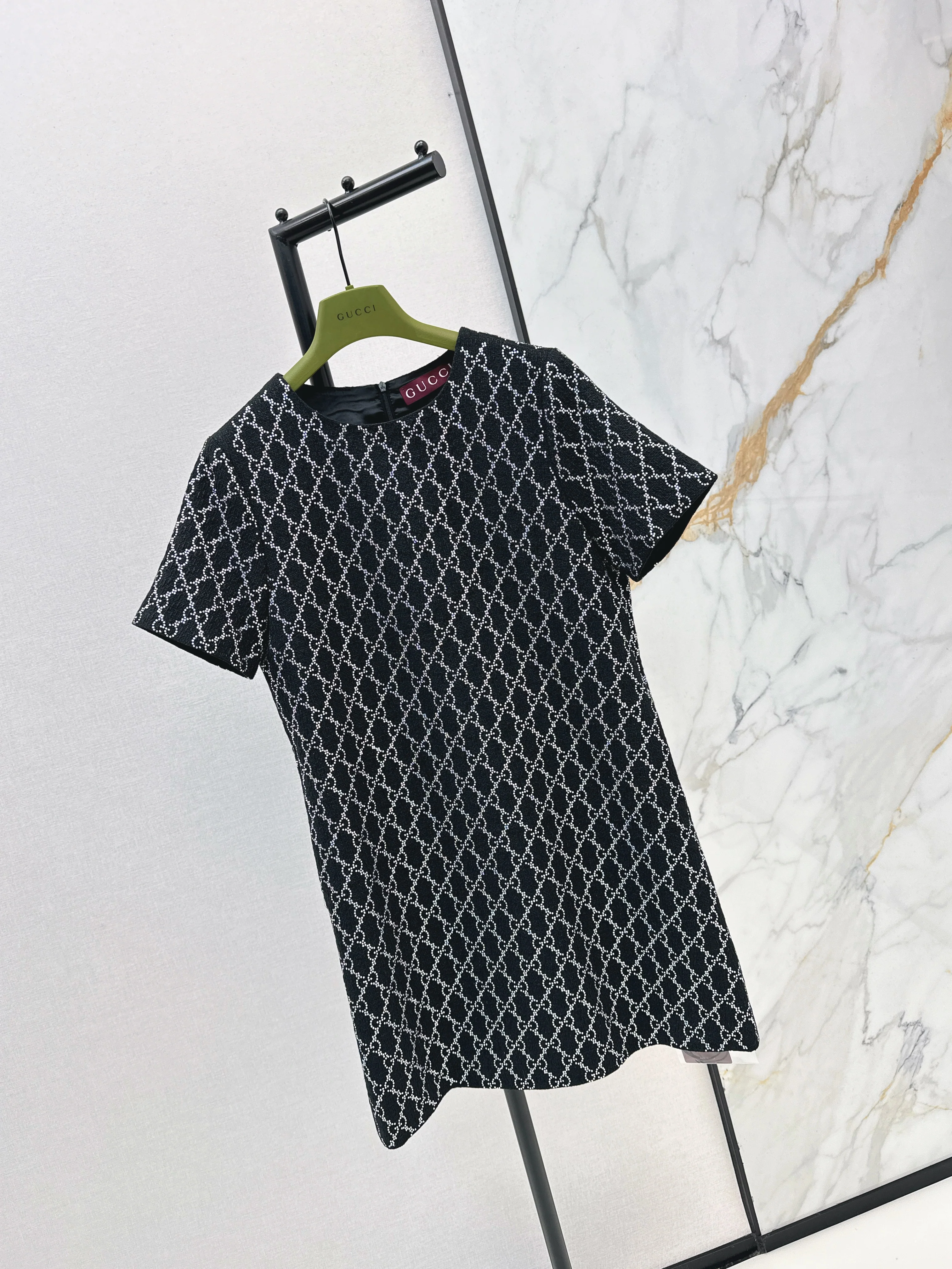 Gucc 26ss rhinestone dress