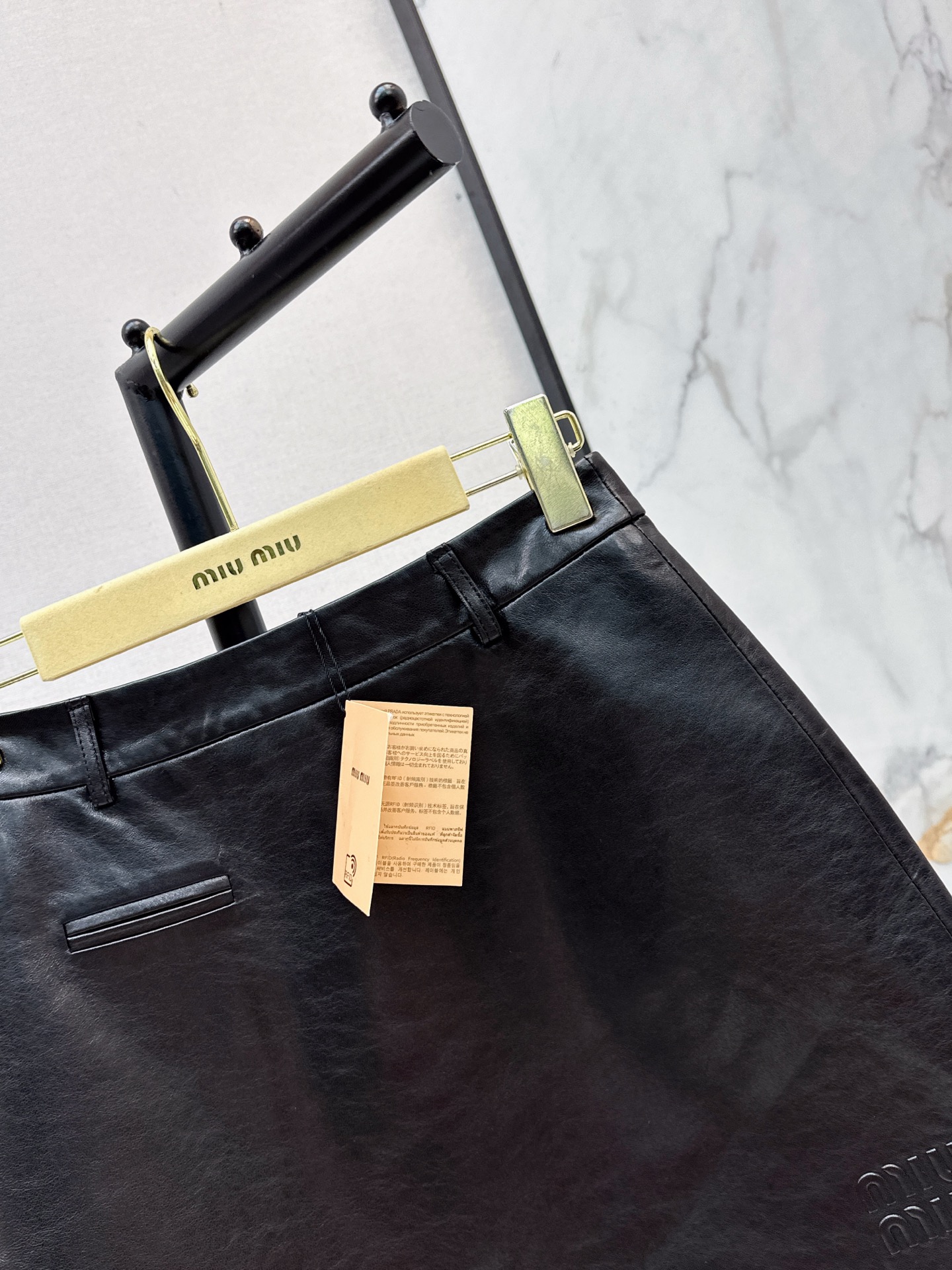 Miu 26ss leather skirt