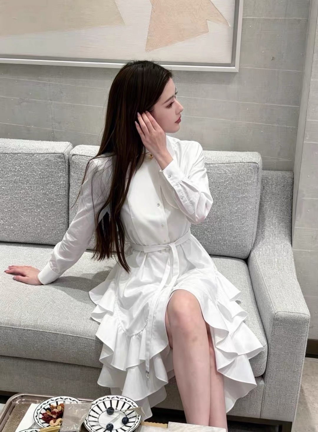CD 26ss ruffle shirt dress