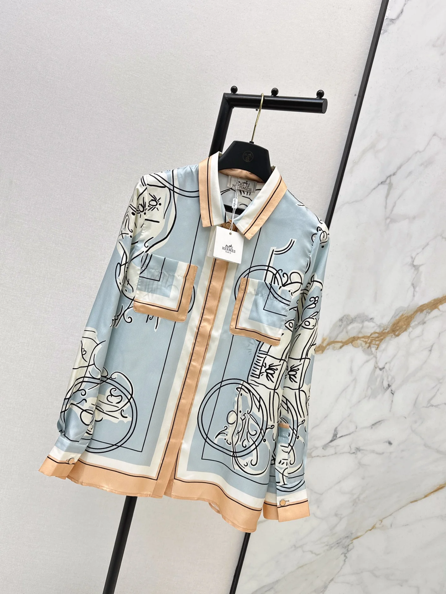 Herm 26ss print silk shirts