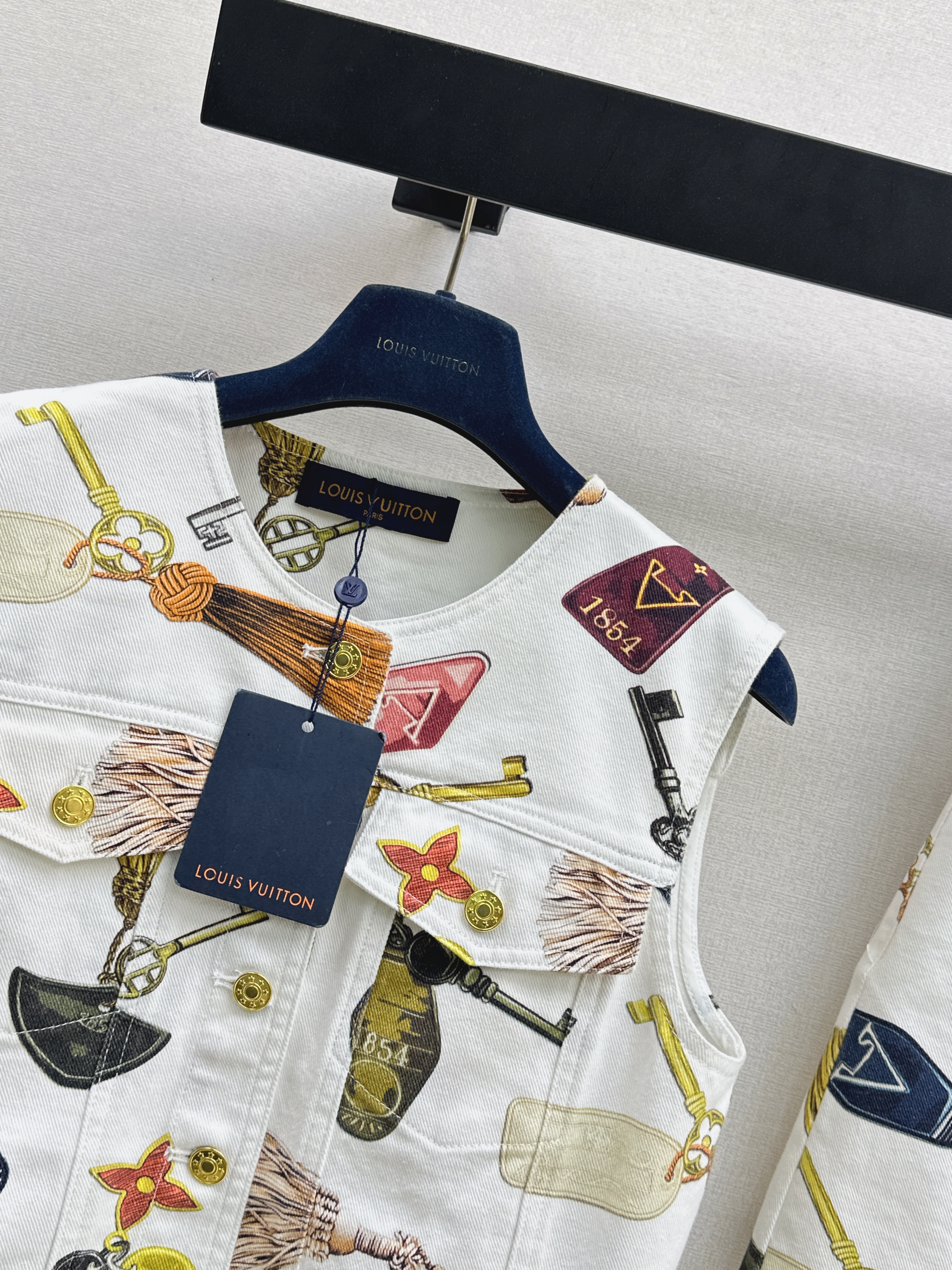 Loui 26ss print denim vest