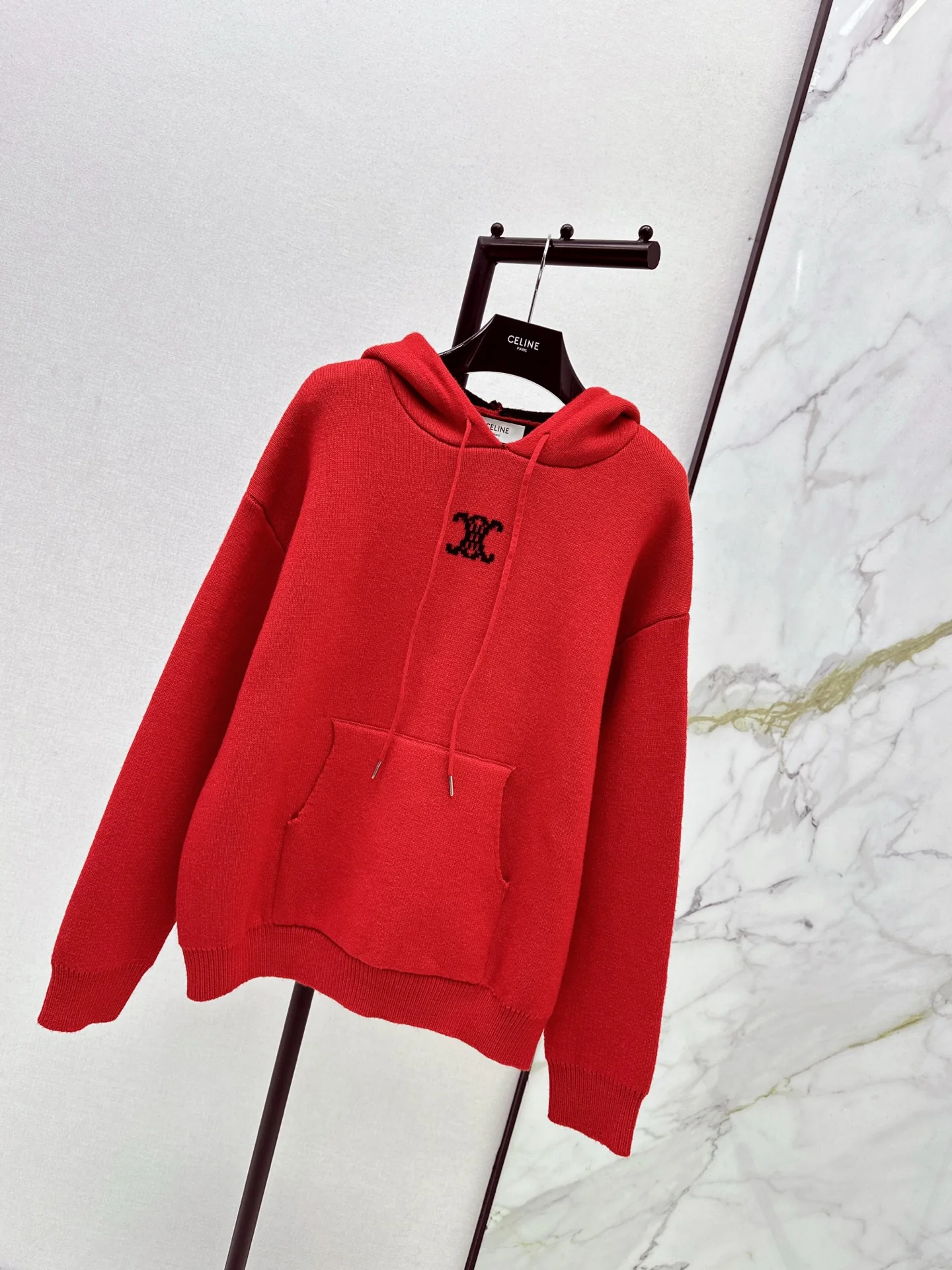 Celi 26ss hooded jacquard sweater