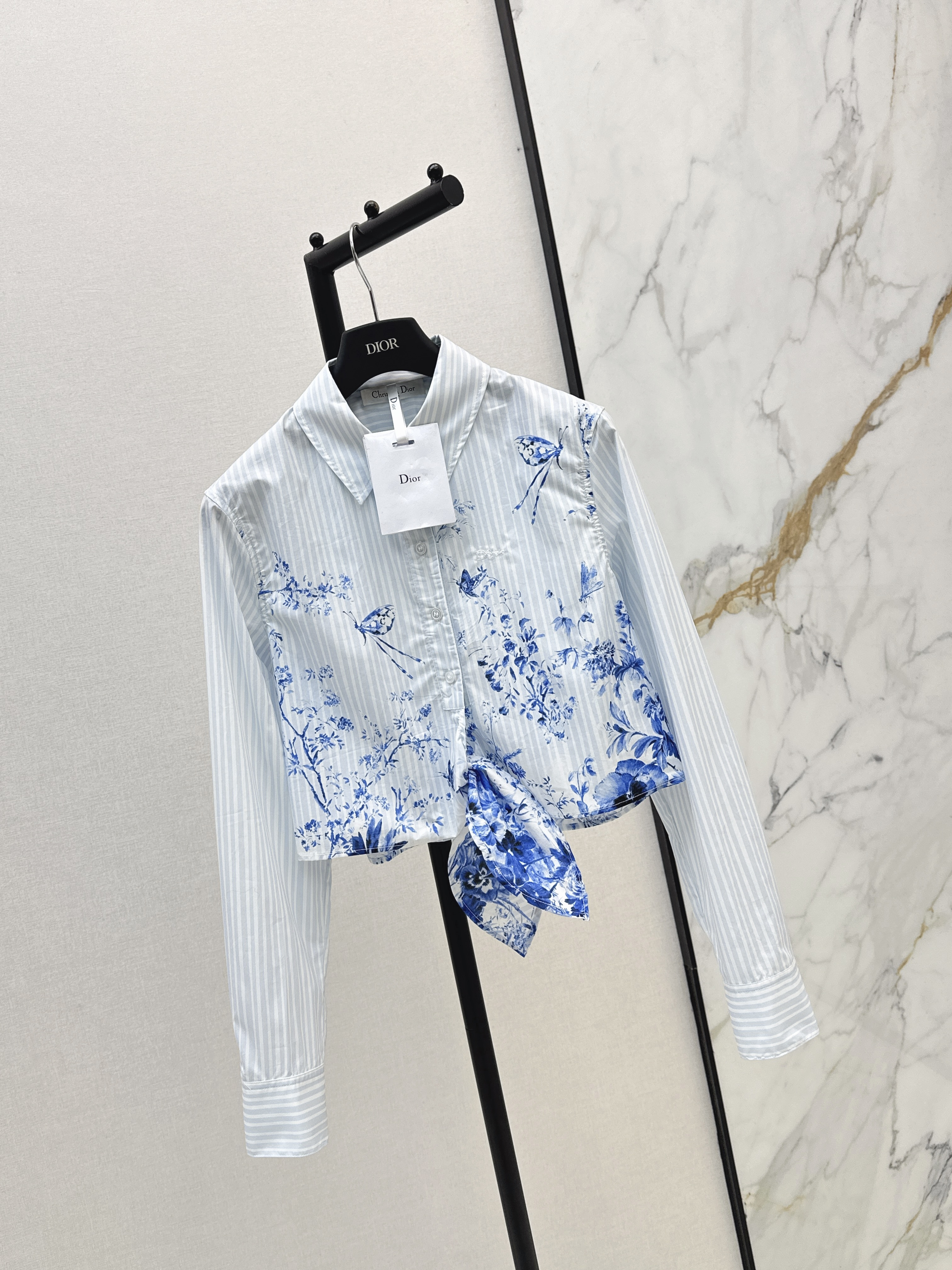 CD 26SS Striped Tie-Front Shirt