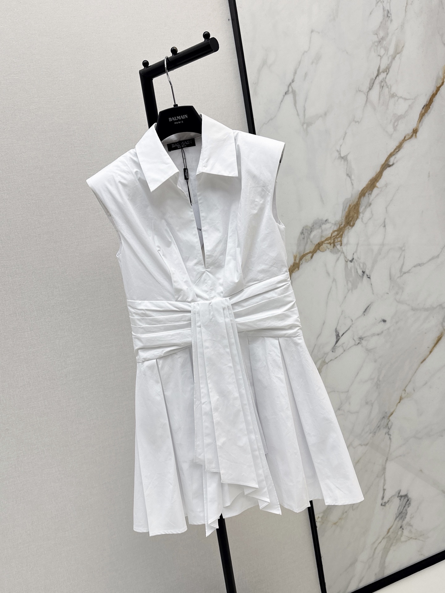 Bal 26ss sleeveless shirt dress