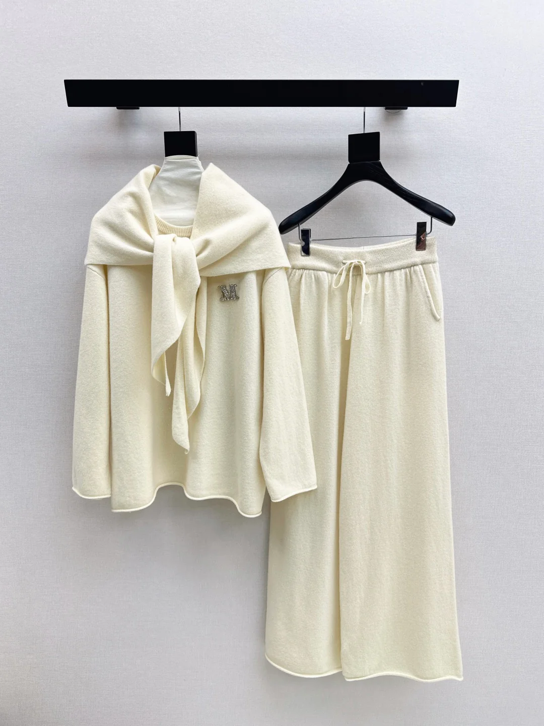 Max 25fw wool sweater+shawl wraps pants sets