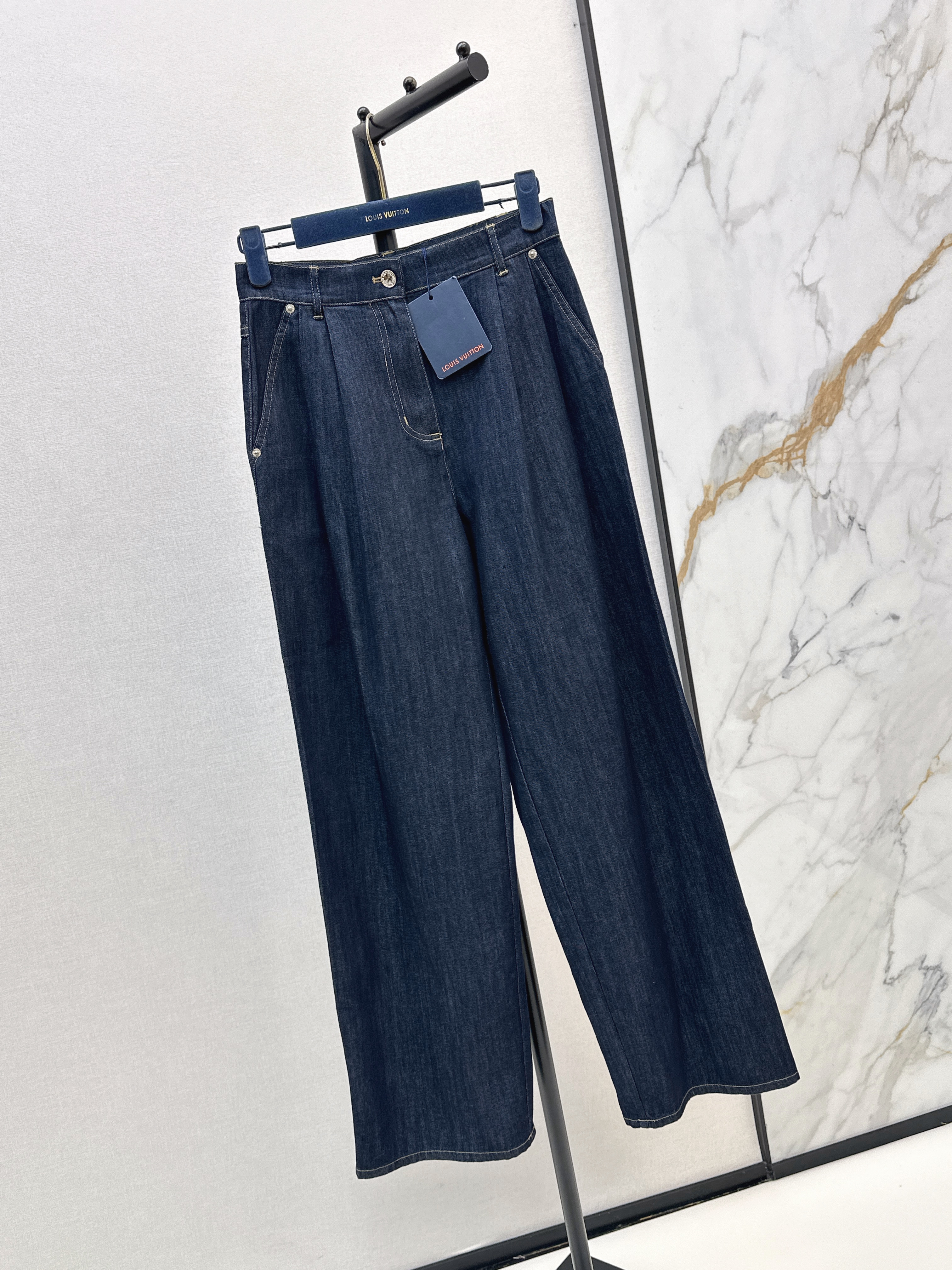 Louis 26SS Pleated Wide-Leg Jeans