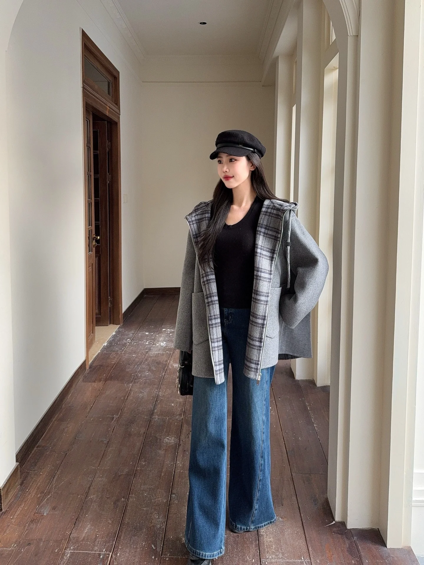 Celi 26ss hooded woolen jacket