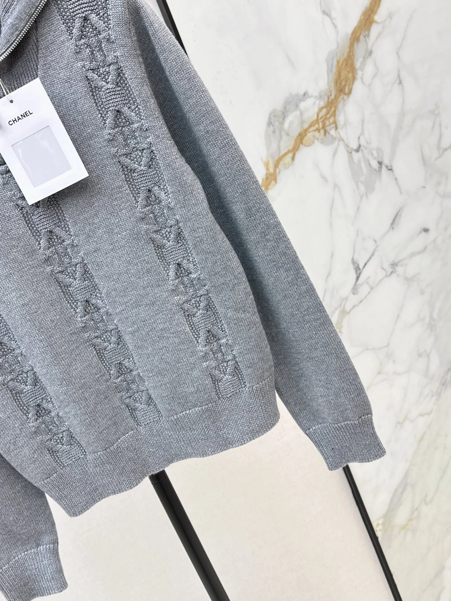 Chan 25fw zip knit jumper