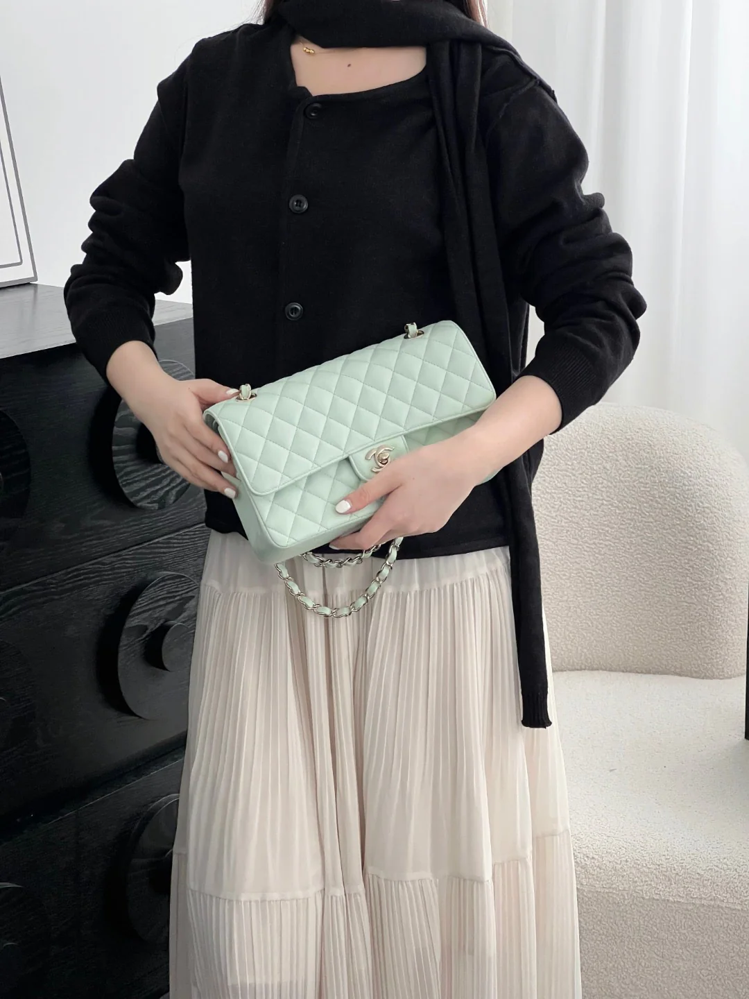 Chan cf25 chain shoulder bag