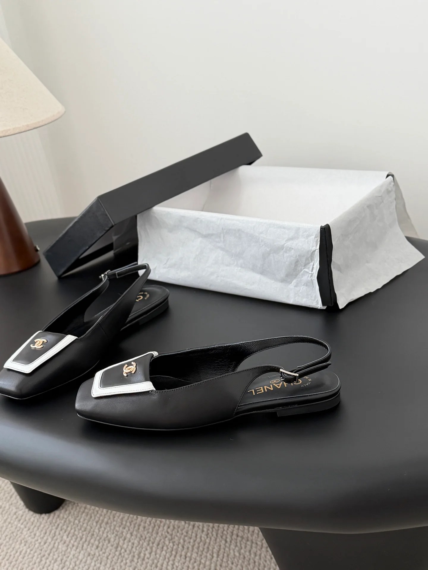 Chan 25B square-toe slingback mary janes